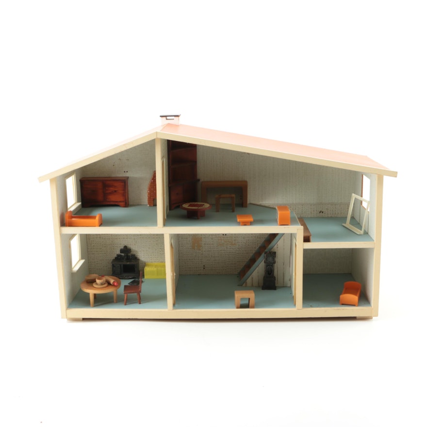 1960s Lundby Dollhouse with Furnishings