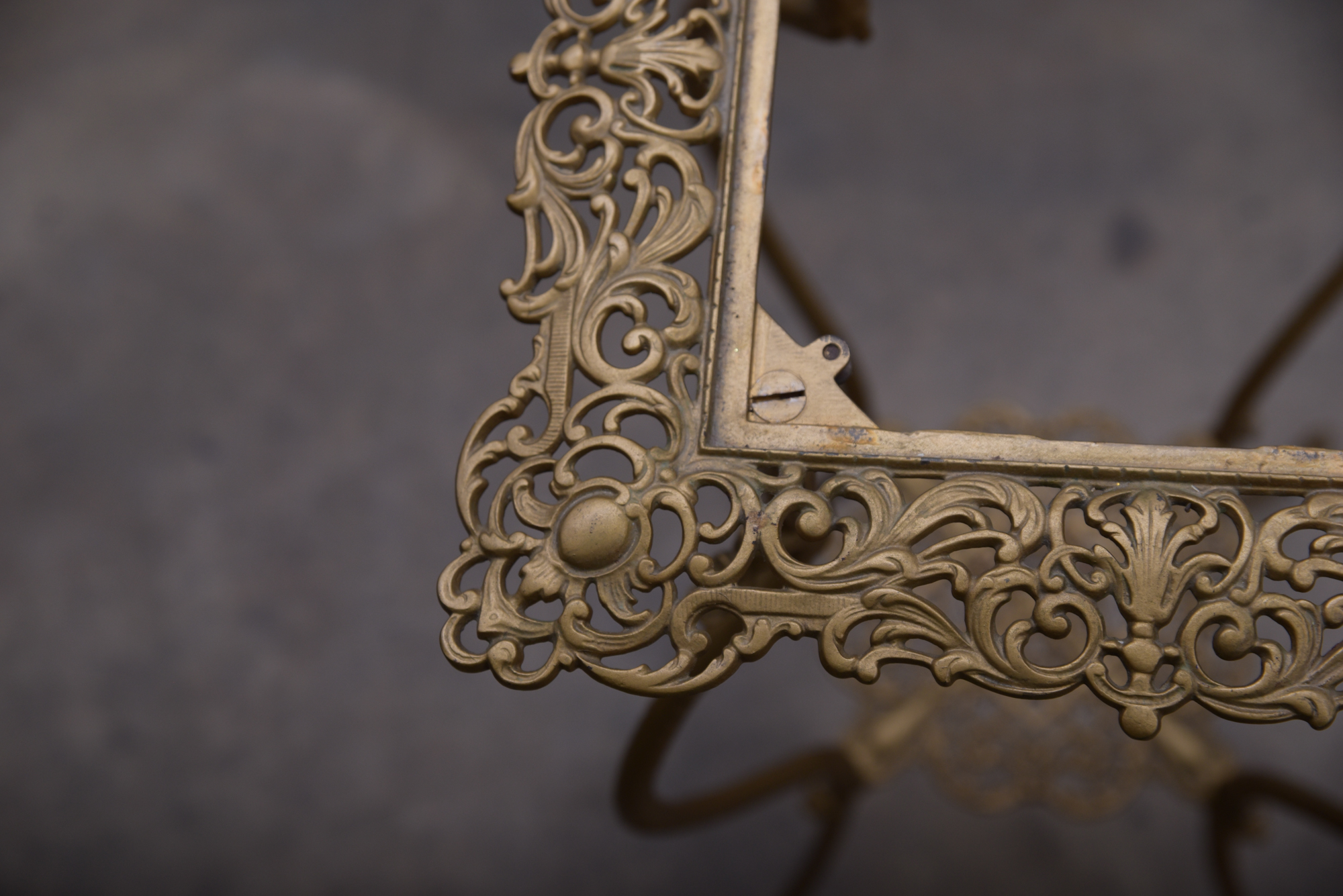 Antique Cast Metal and Onyx Plant Stand