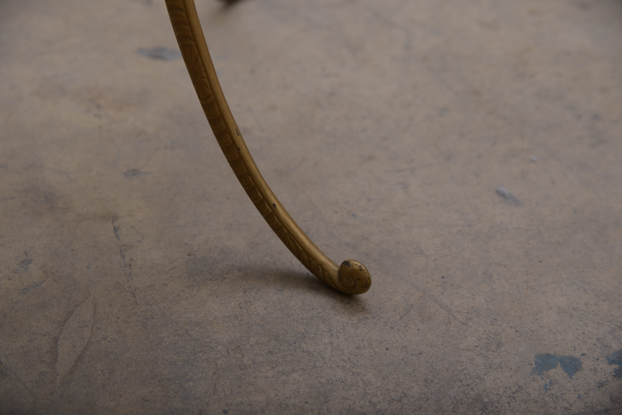 Antique Cast Metal and Onyx Plant Stand