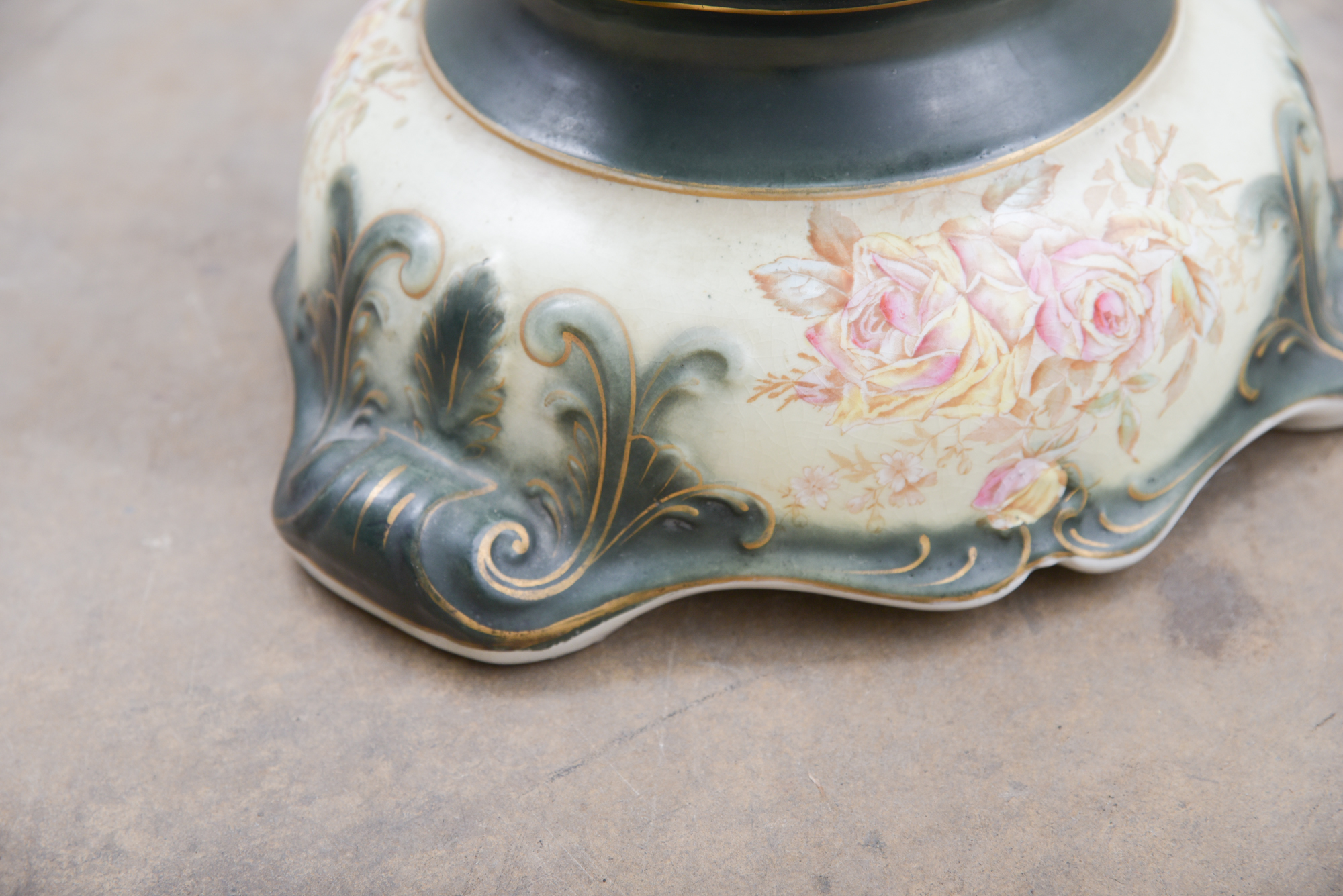 Vintage Glazed Porcelain Pedestal Stand