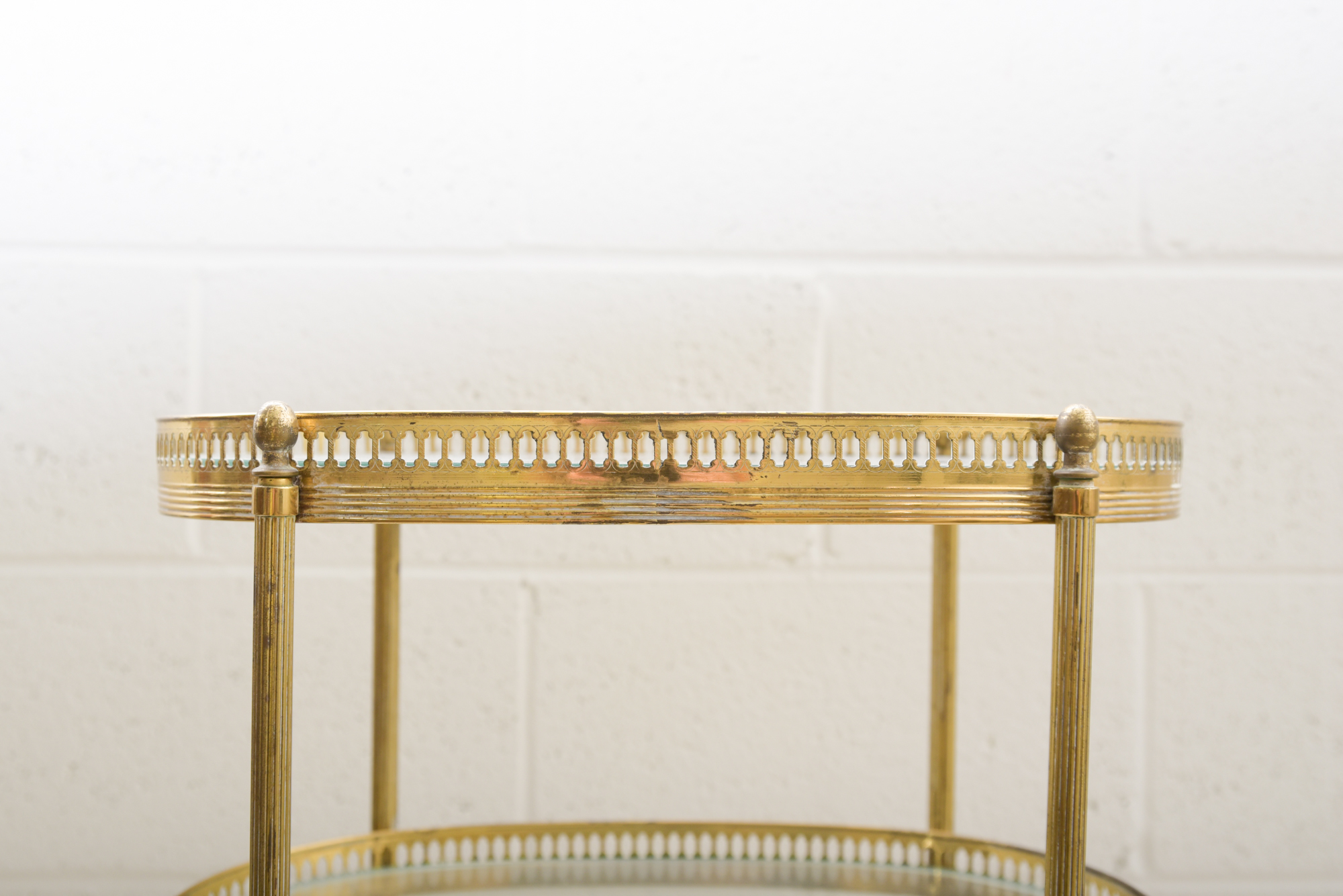 Brass-Tone Pierced Three-Tier Stand