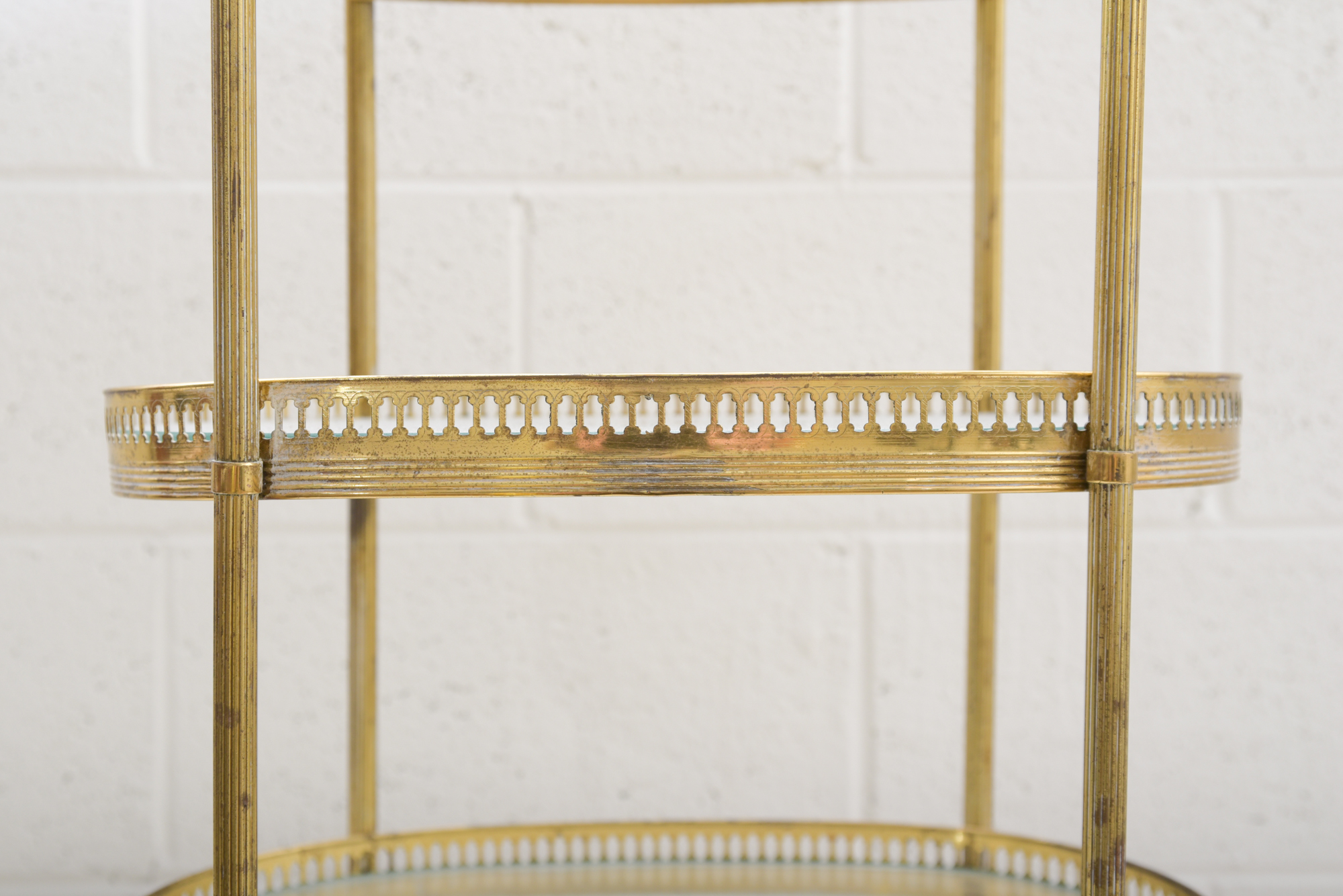 Brass-Tone Pierced Three-Tier Stand