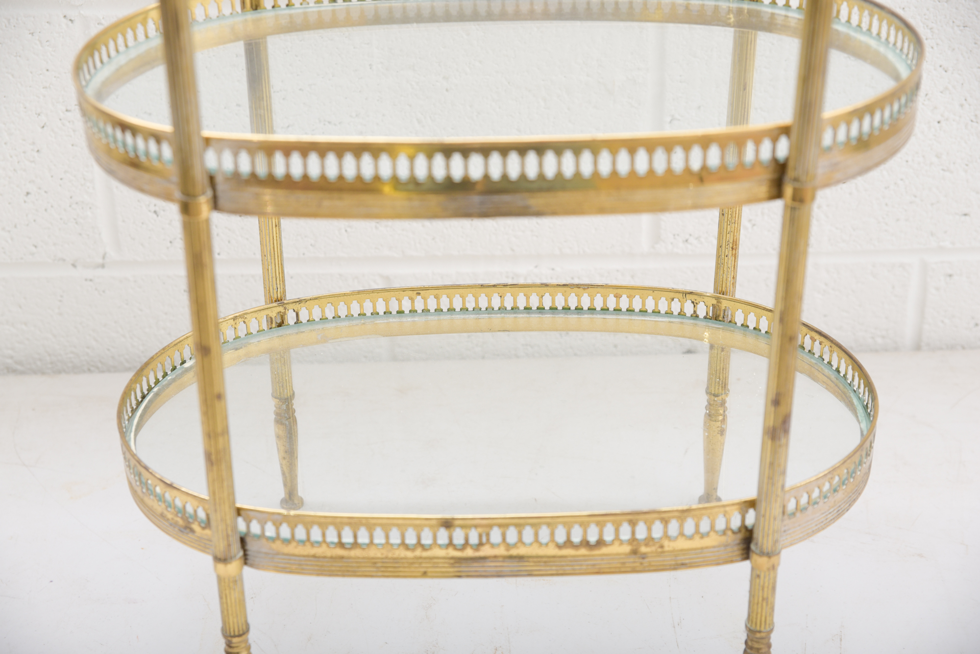 Brass-Tone Pierced Three-Tier Stand
