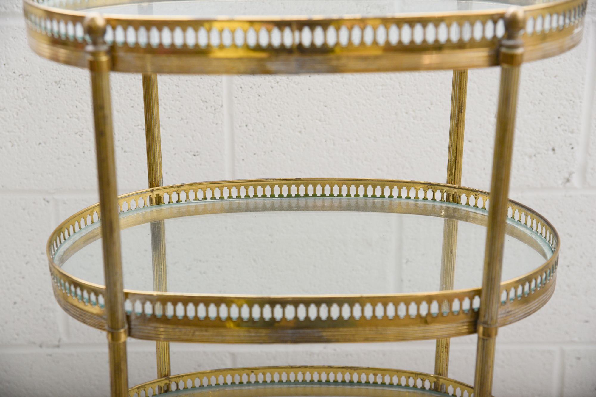 Brass-Tone Pierced Three-Tier Stand