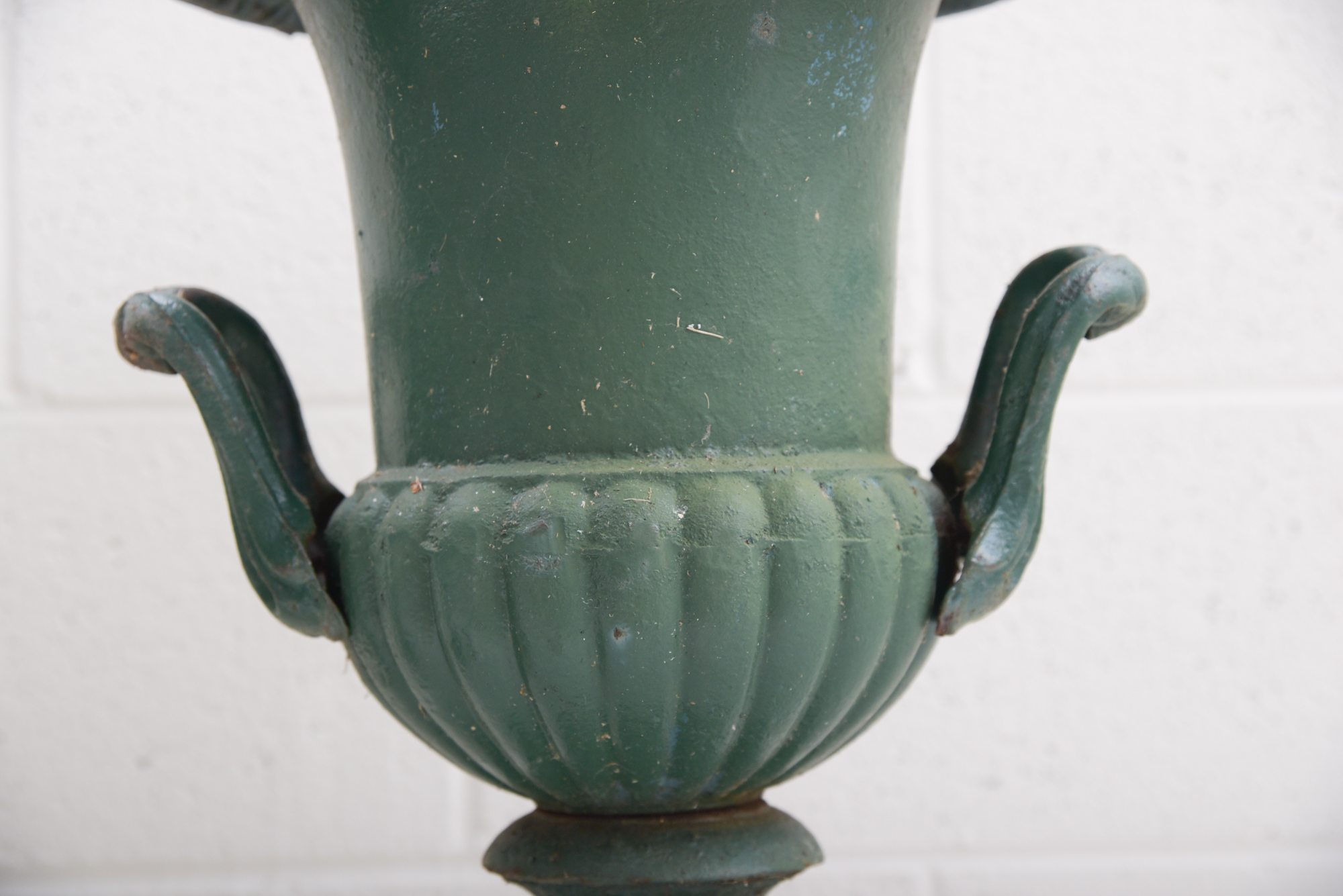 Green Painted Classical Style Cast Iron Planters