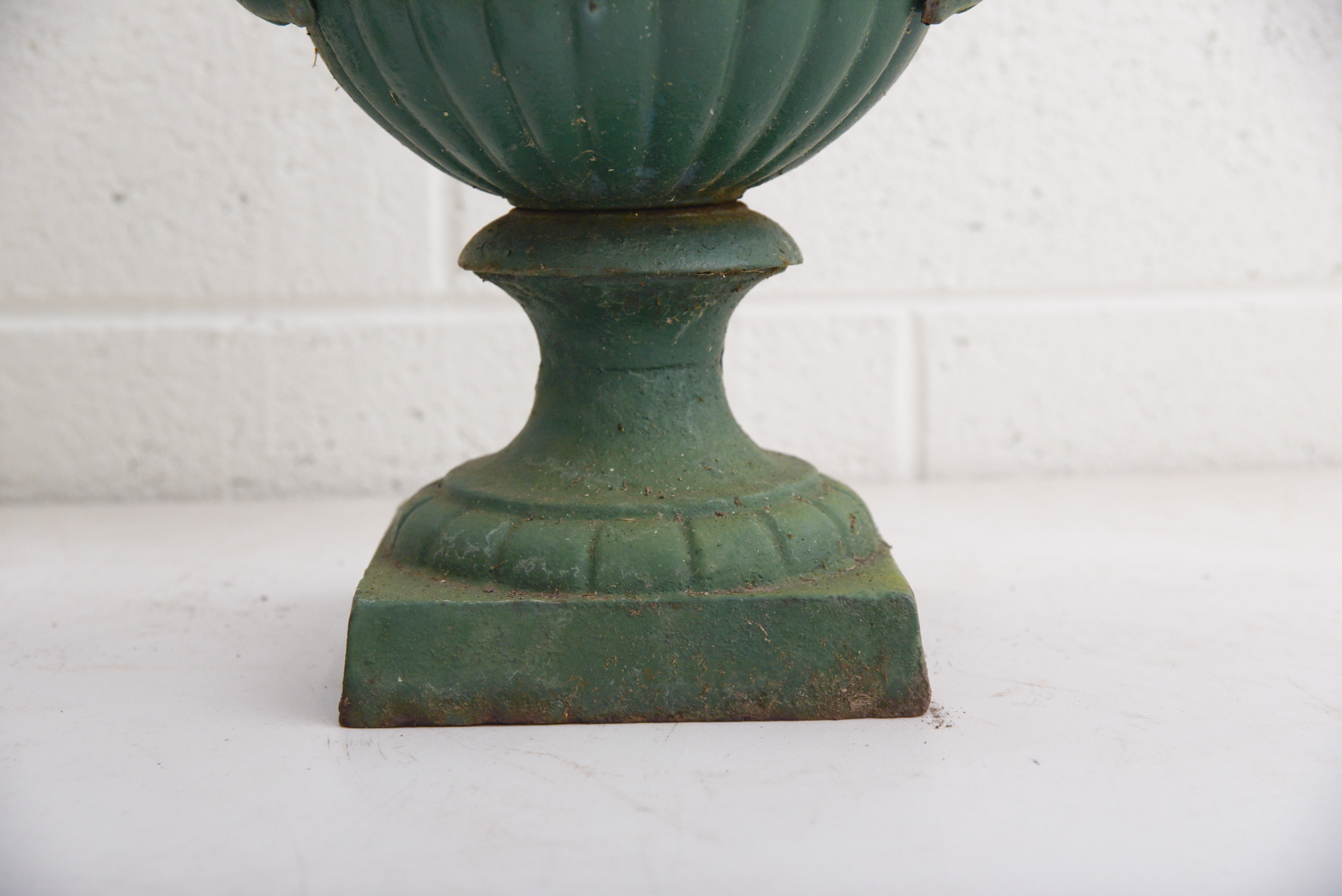 Green Painted Classical Style Cast Iron Planters