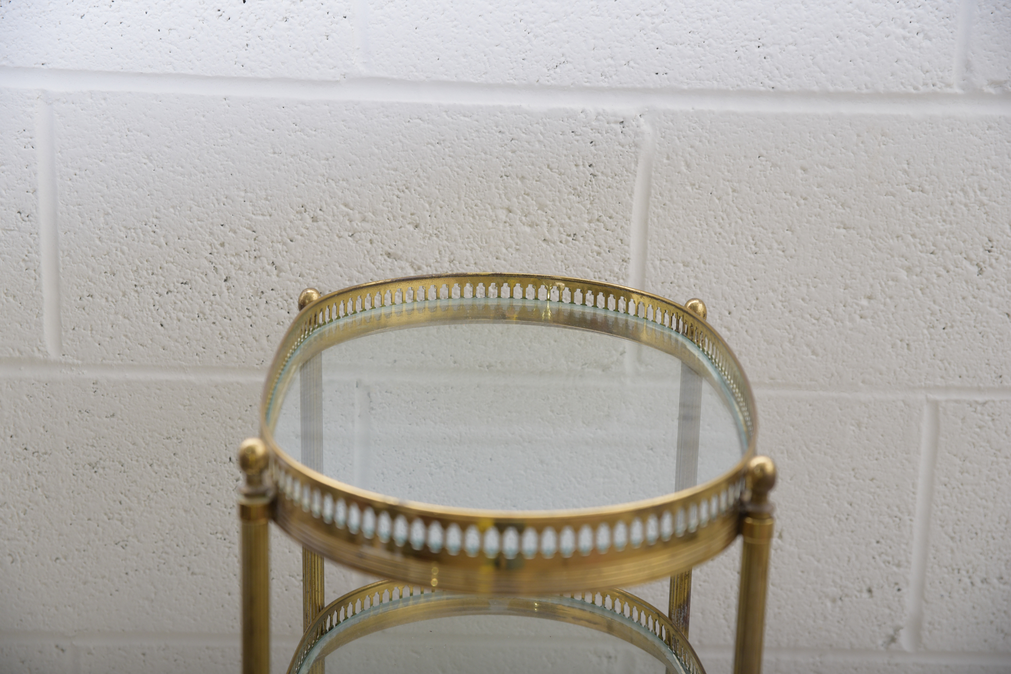 Brass-Tone Pierced Three-Tier Stand
