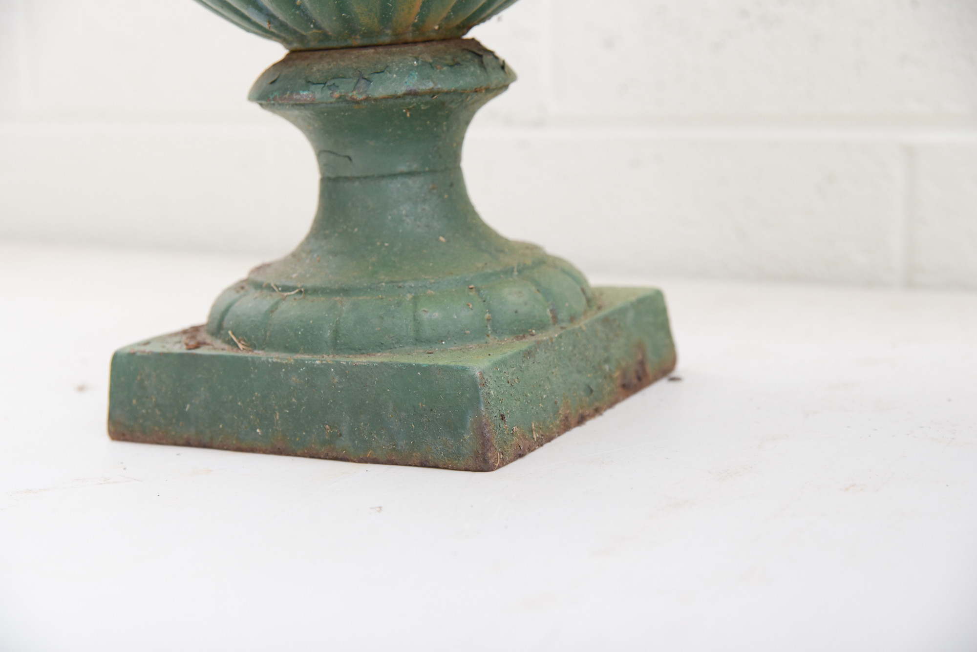 Green Painted Classical Style Cast Iron Planters