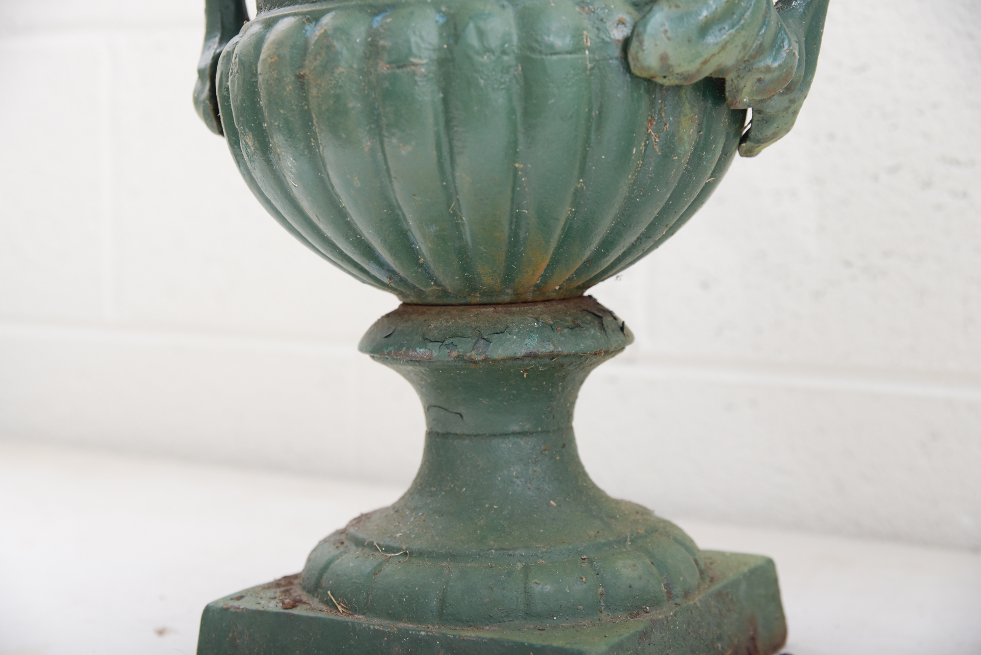 Green Painted Classical Style Cast Iron Planters