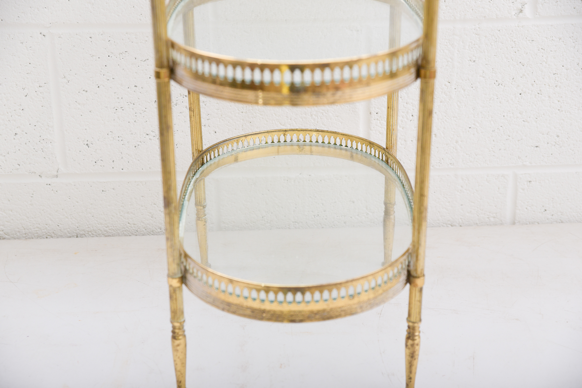 Brass-Tone Pierced Three-Tier Stand