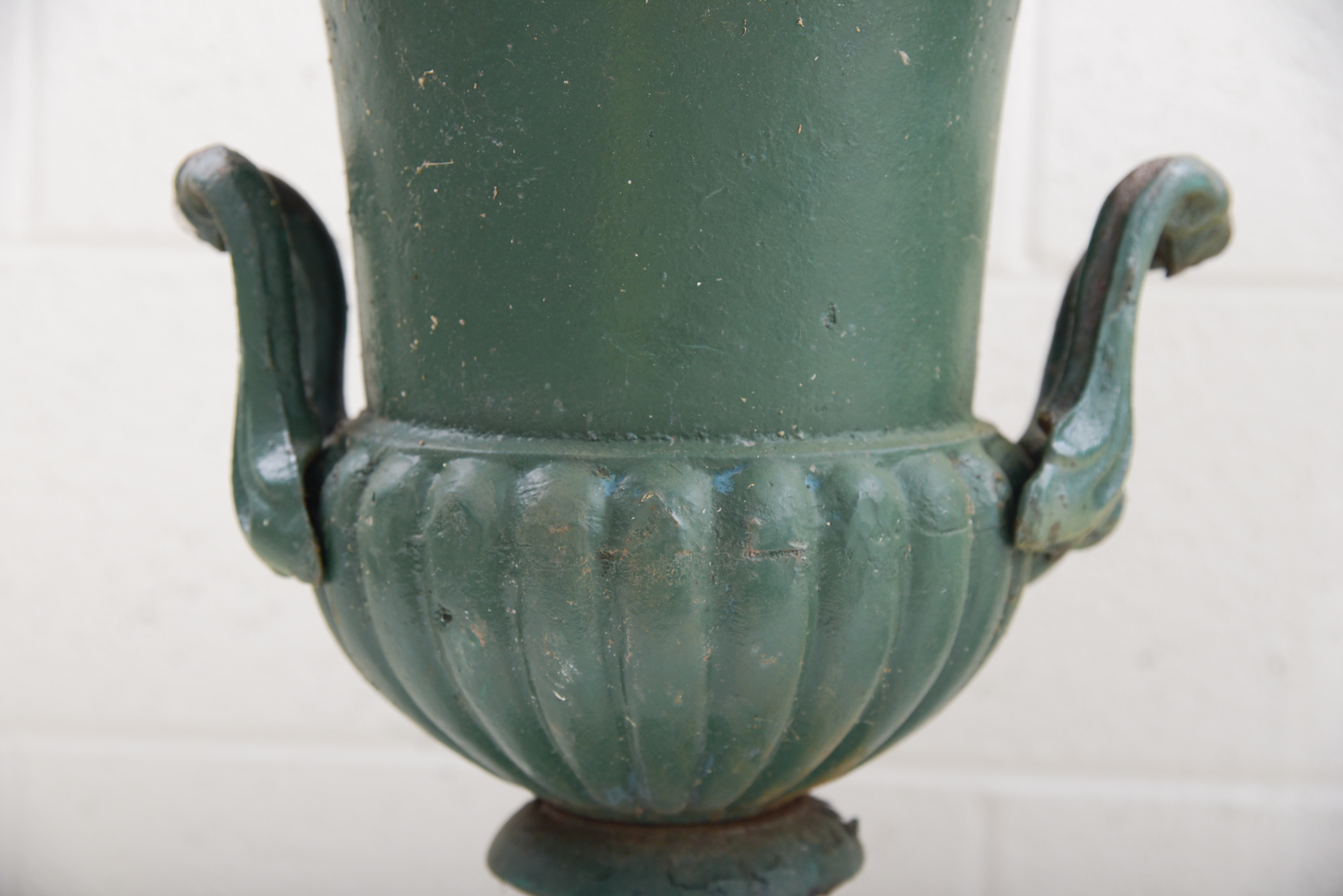 Green Painted Classical Style Cast Iron Planters