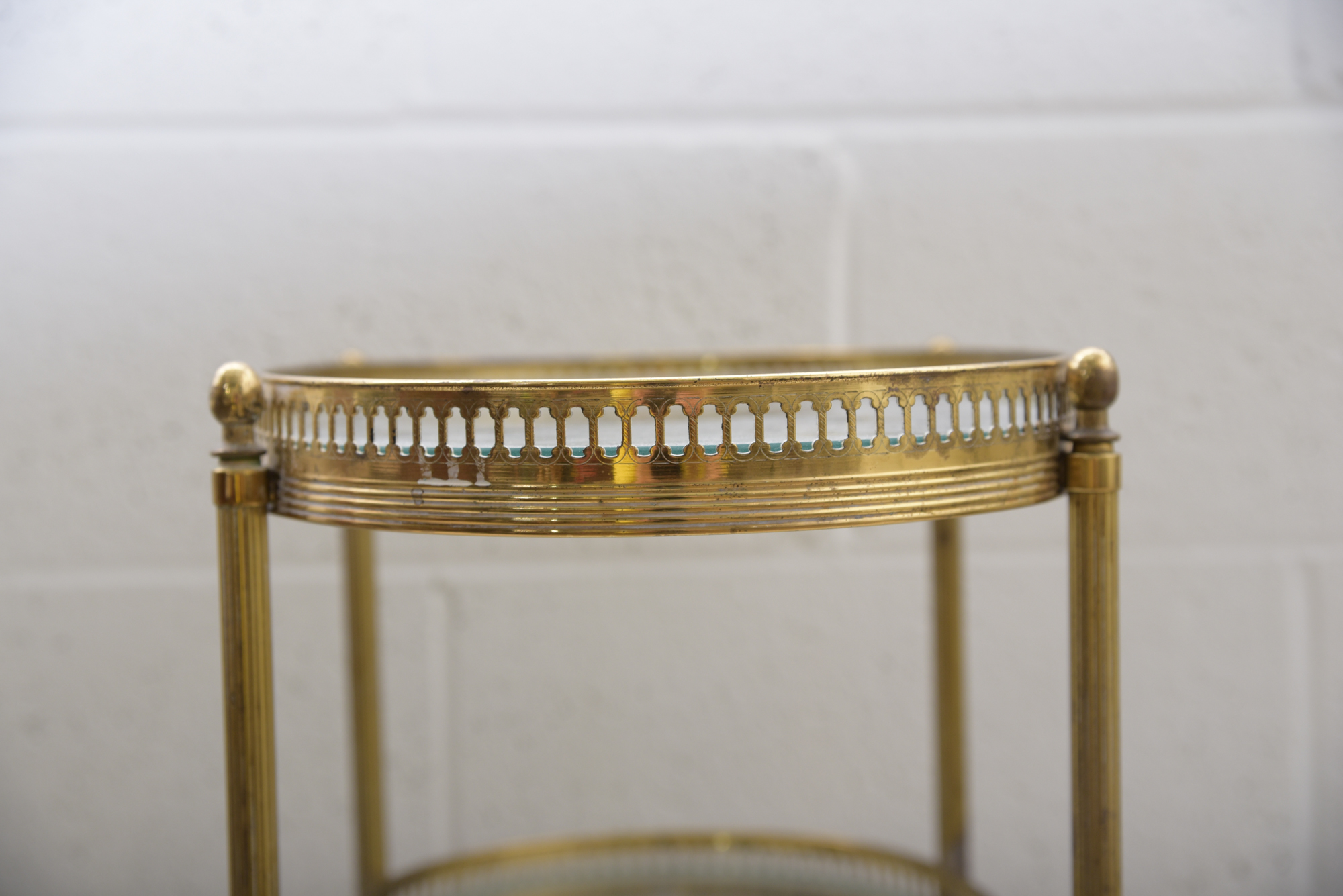 Brass-Tone Pierced Three-Tier Stand