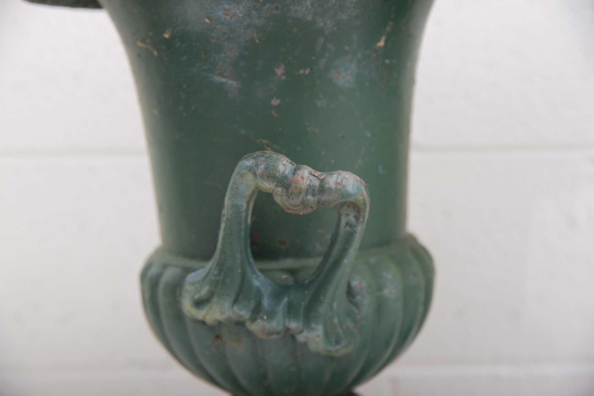 Green Painted Classical Style Cast Iron Planters