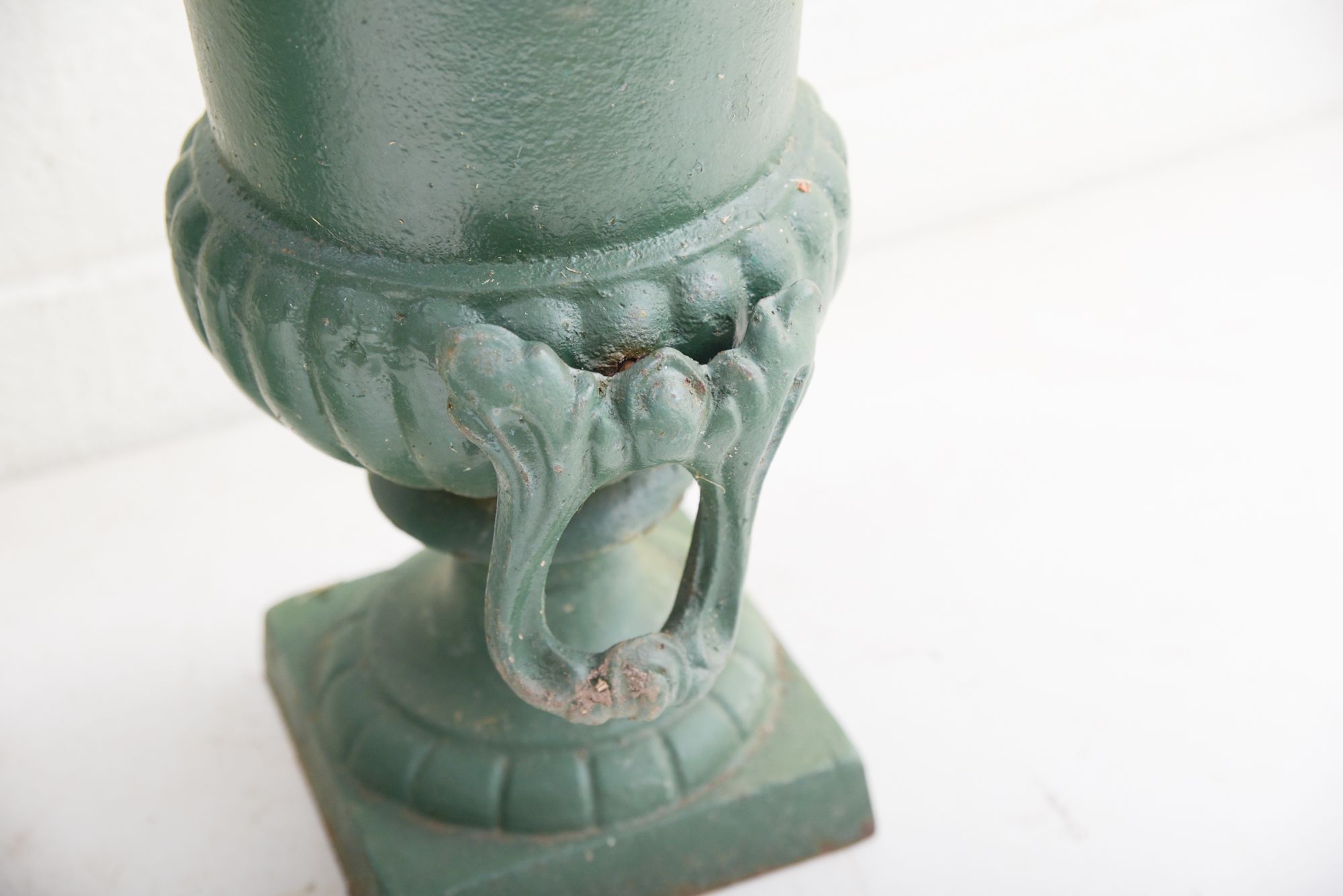 Green Painted Classical Style Cast Iron Planters