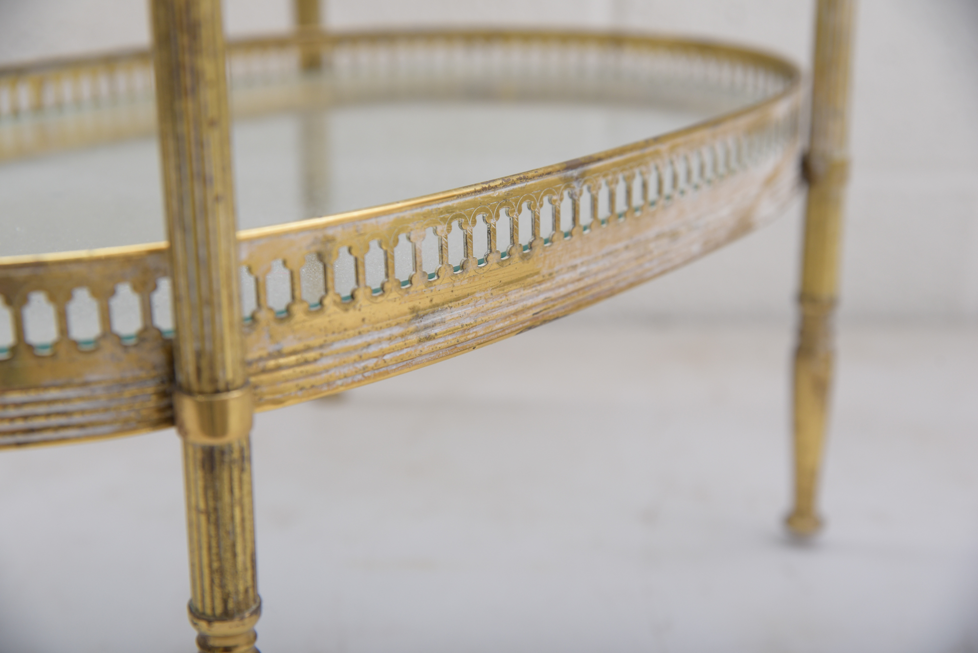 Brass-Tone Pierced Three-Tier Stand