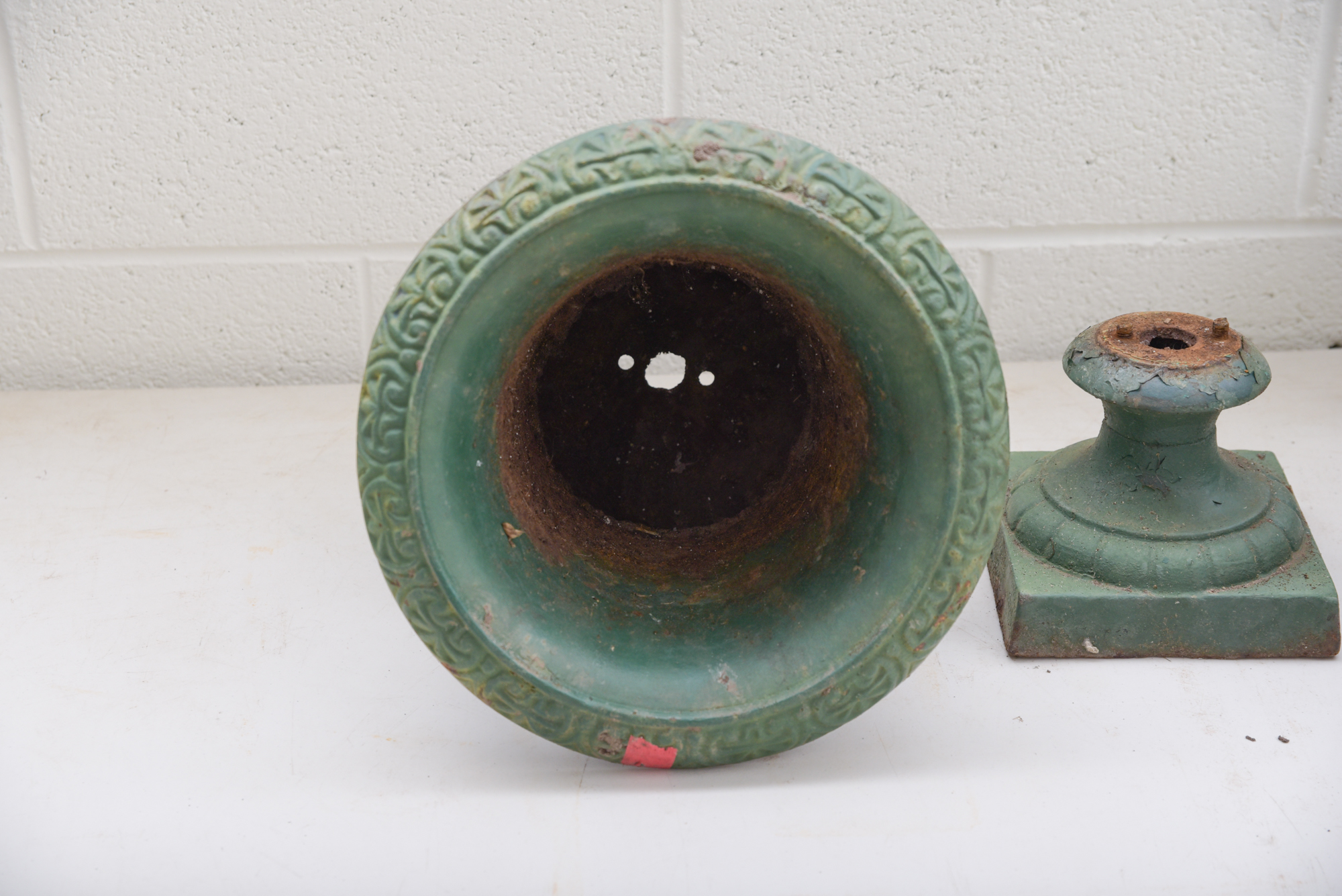 Green Painted Classical Style Cast Iron Planters