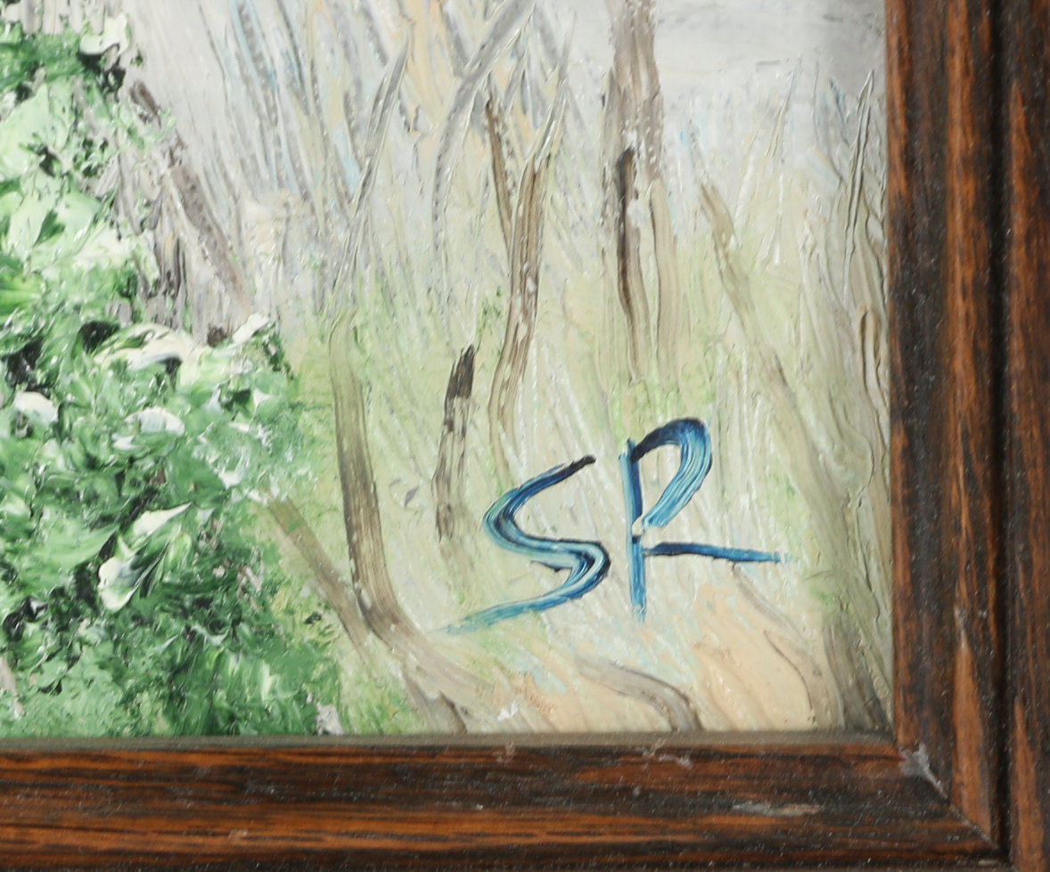 Oil Painting of Landscape with Barn