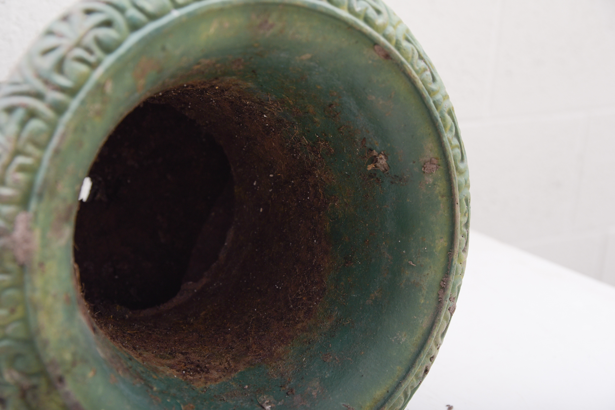 Green Painted Classical Style Cast Iron Planters