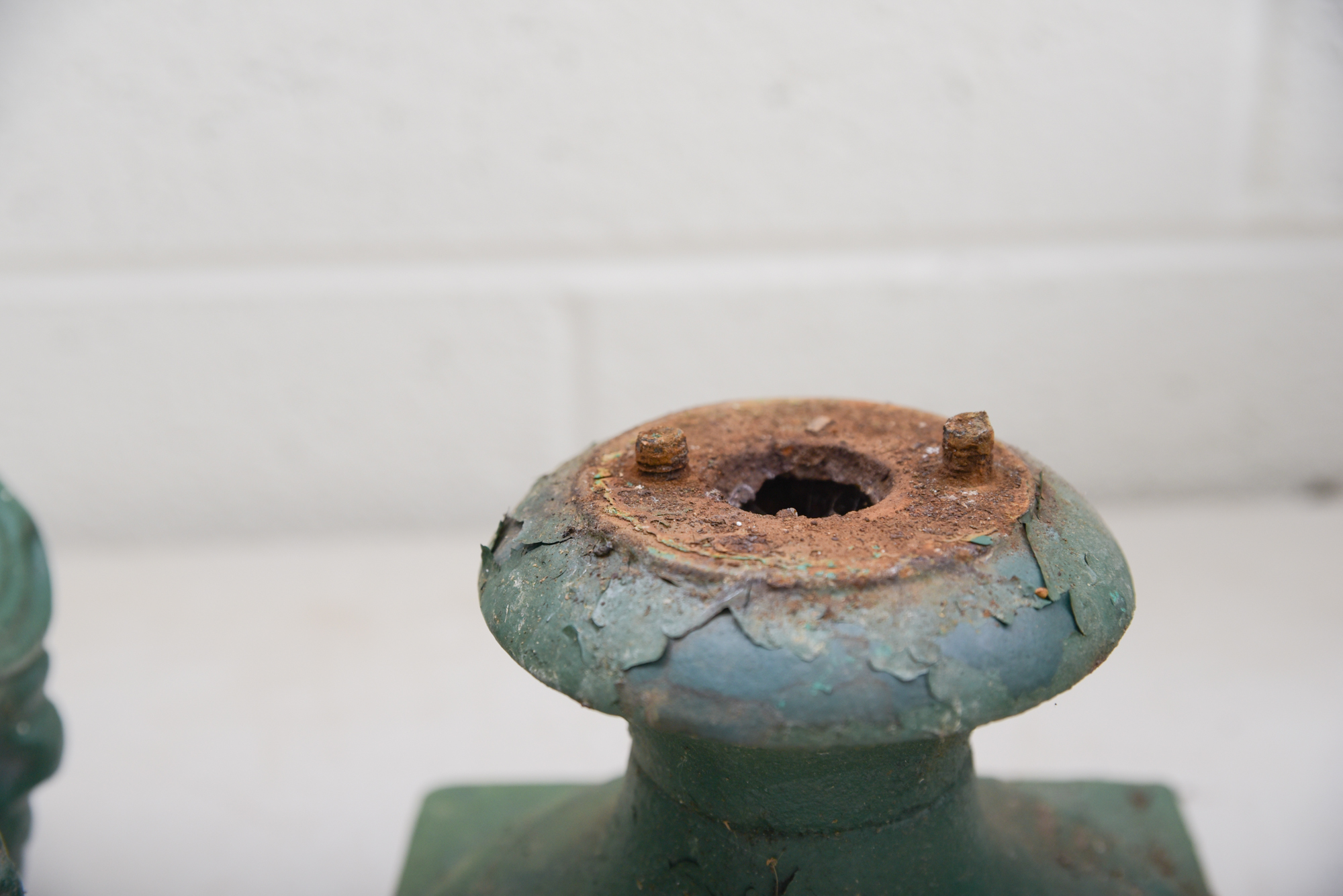 Green Painted Classical Style Cast Iron Planters