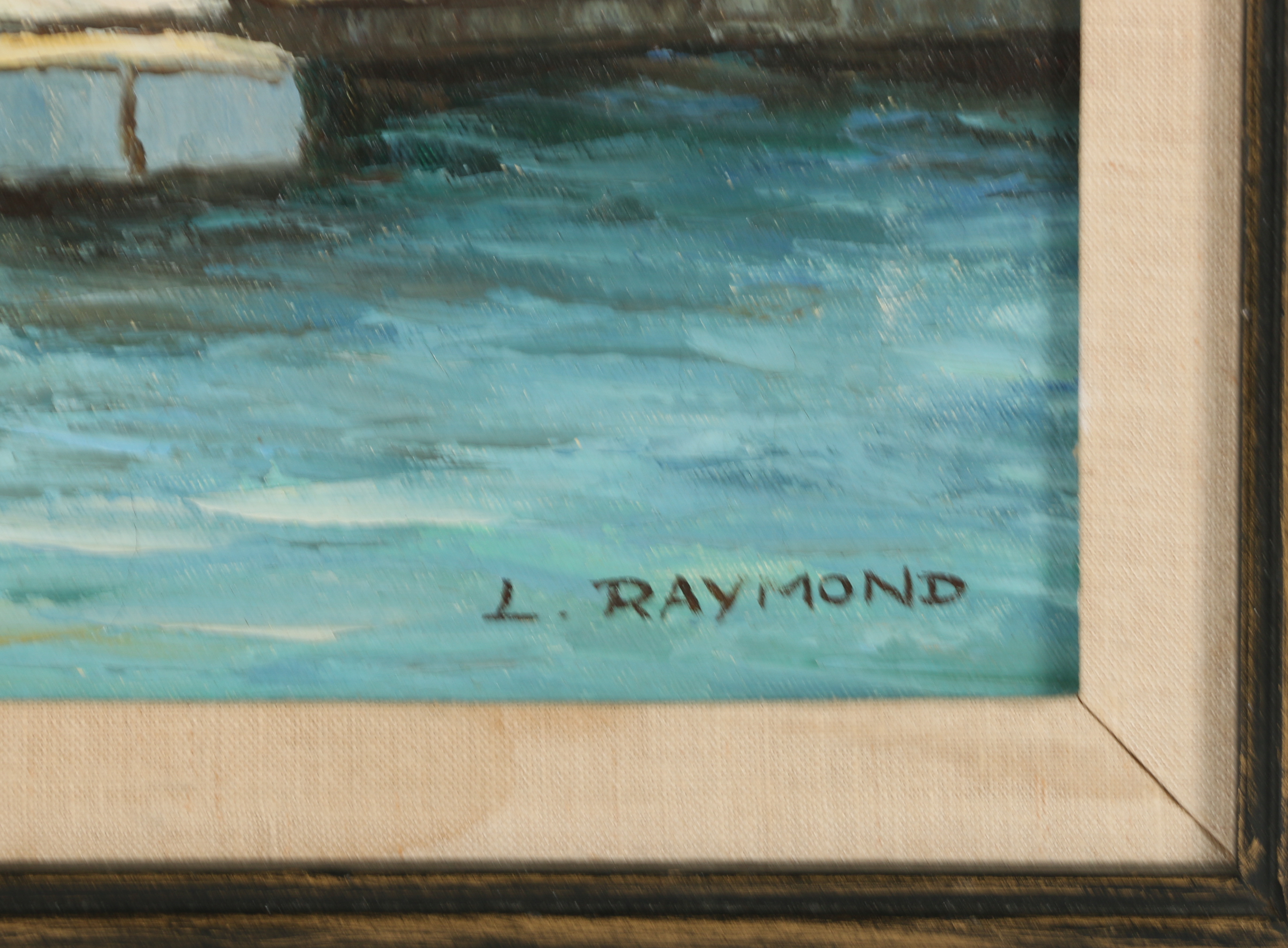 L. Raymond Oil Painting of Nautical Scene