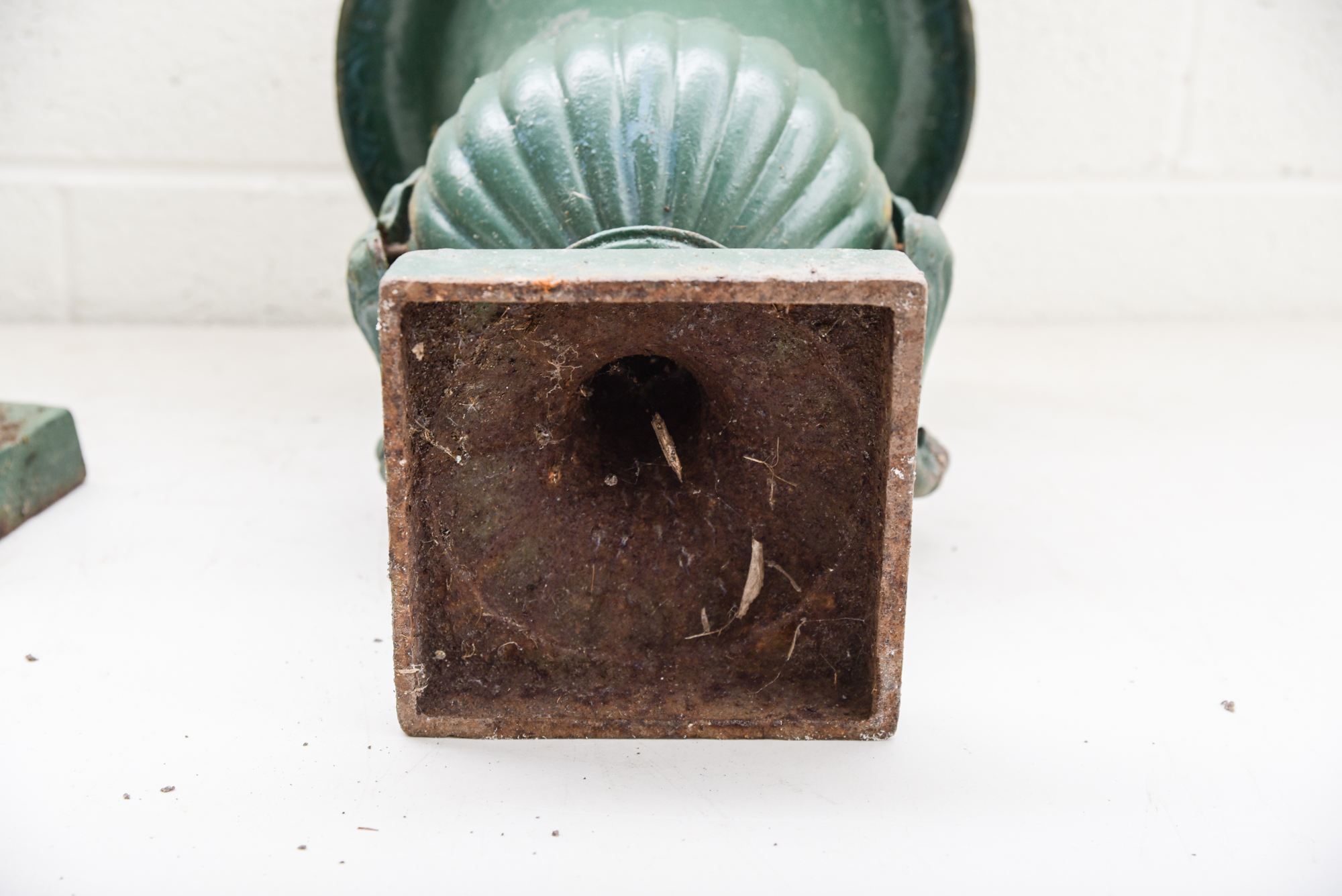 Green Painted Classical Style Cast Iron Planters