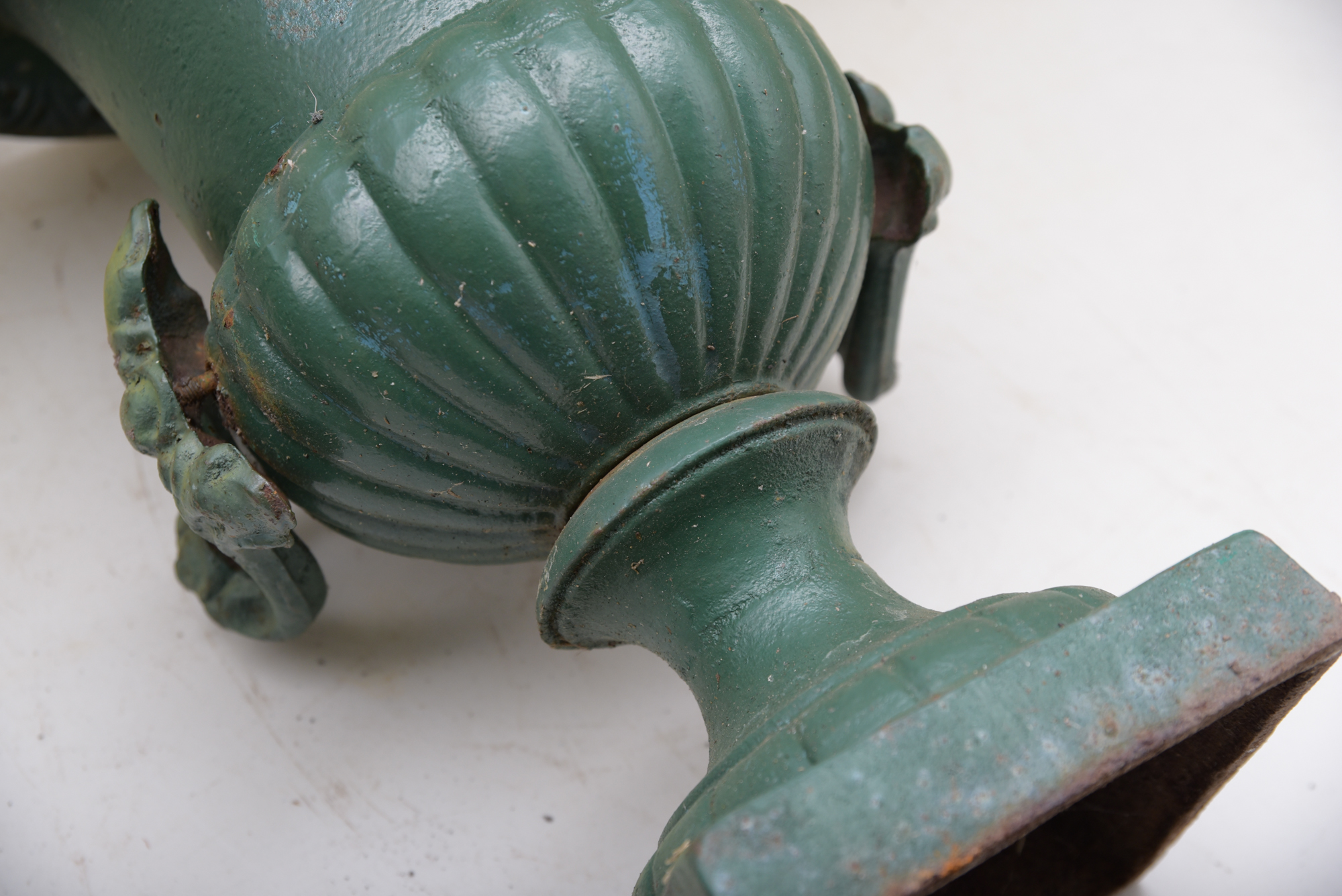 Green Painted Classical Style Cast Iron Planters