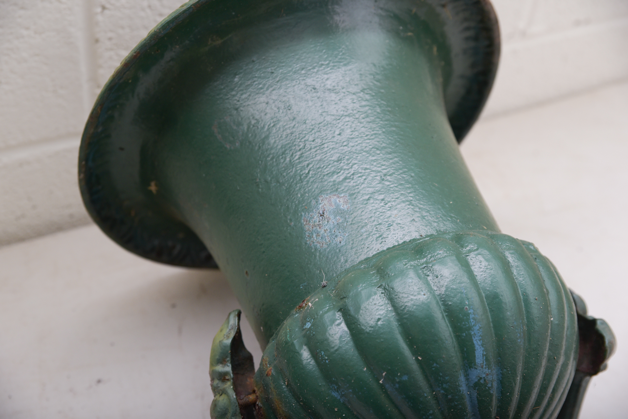 Green Painted Classical Style Cast Iron Planters