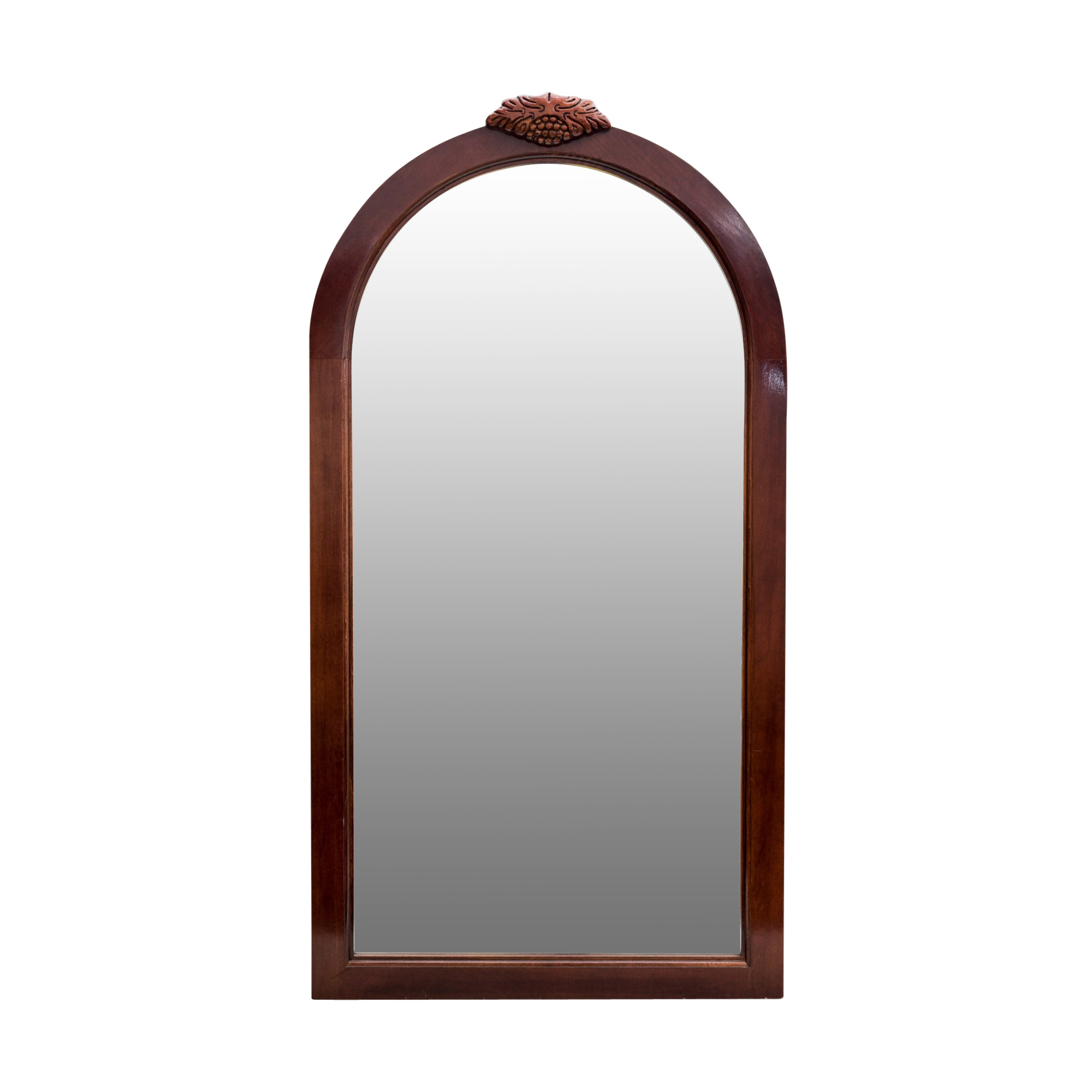 Arched Wood Framed Wall Mirror