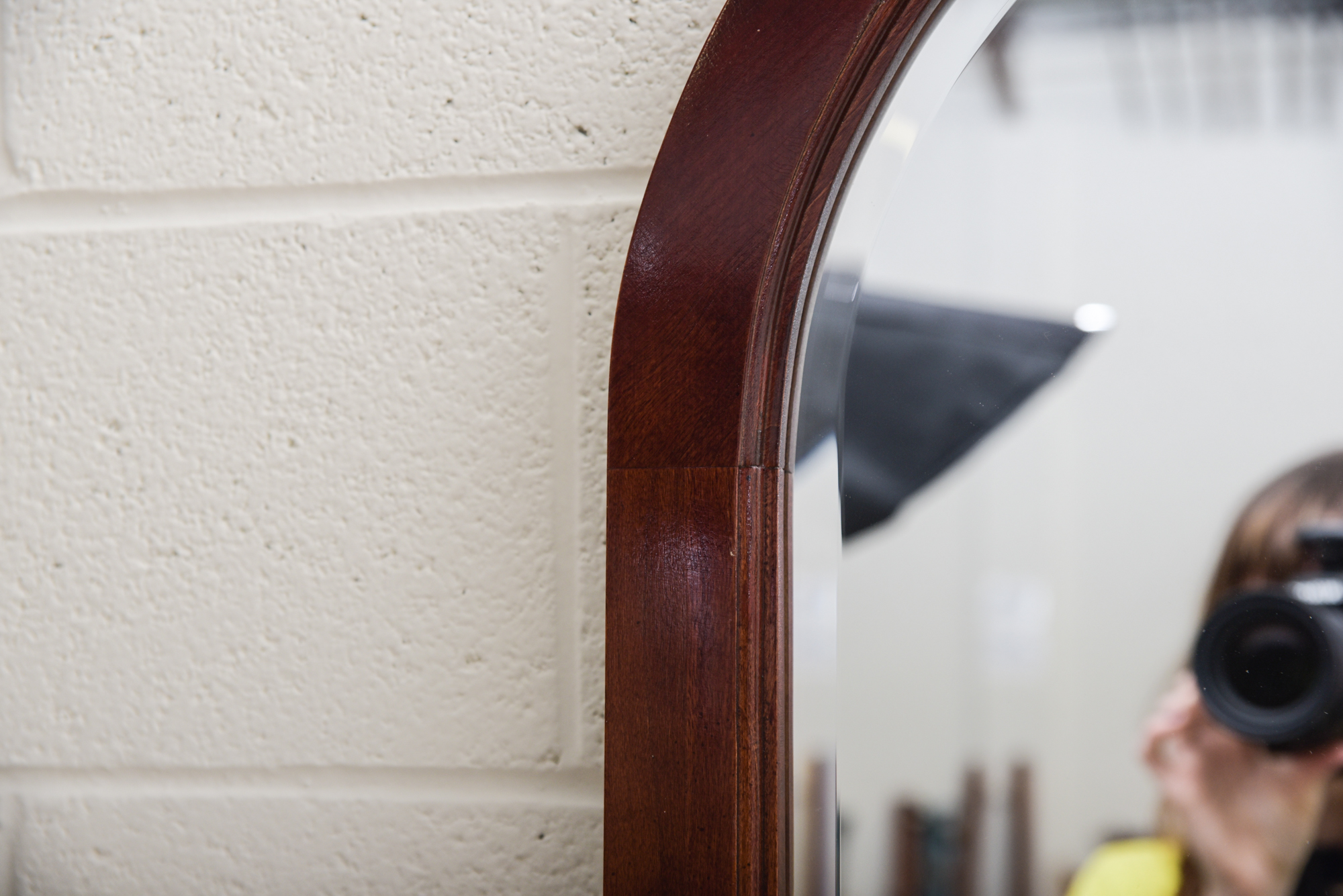 Arched Wood Framed Wall Mirror