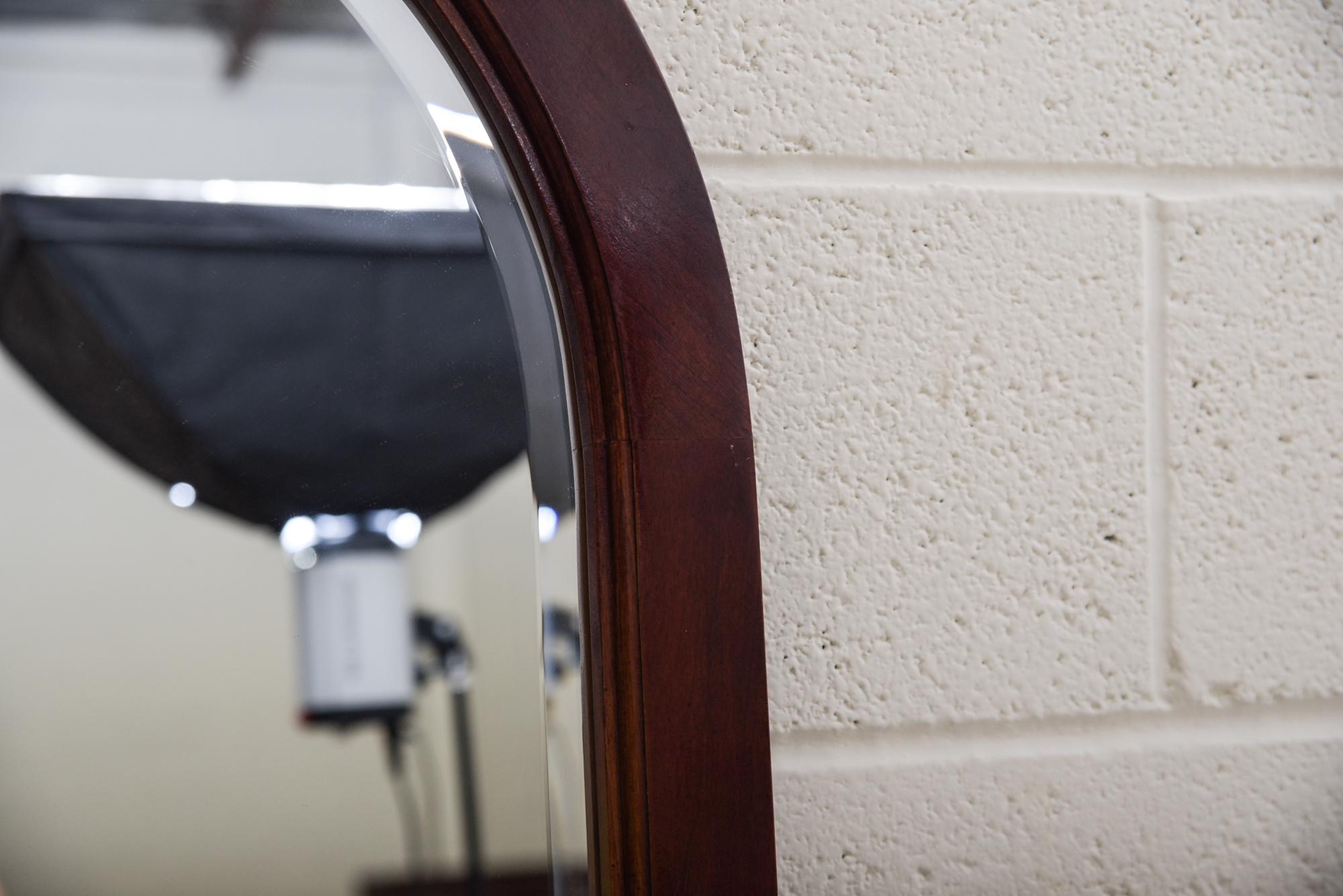 Arched Wood Framed Wall Mirror