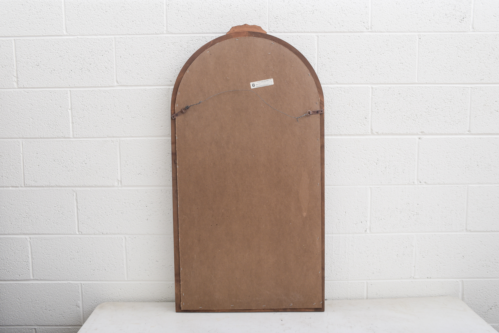 Arched Wood Framed Wall Mirror