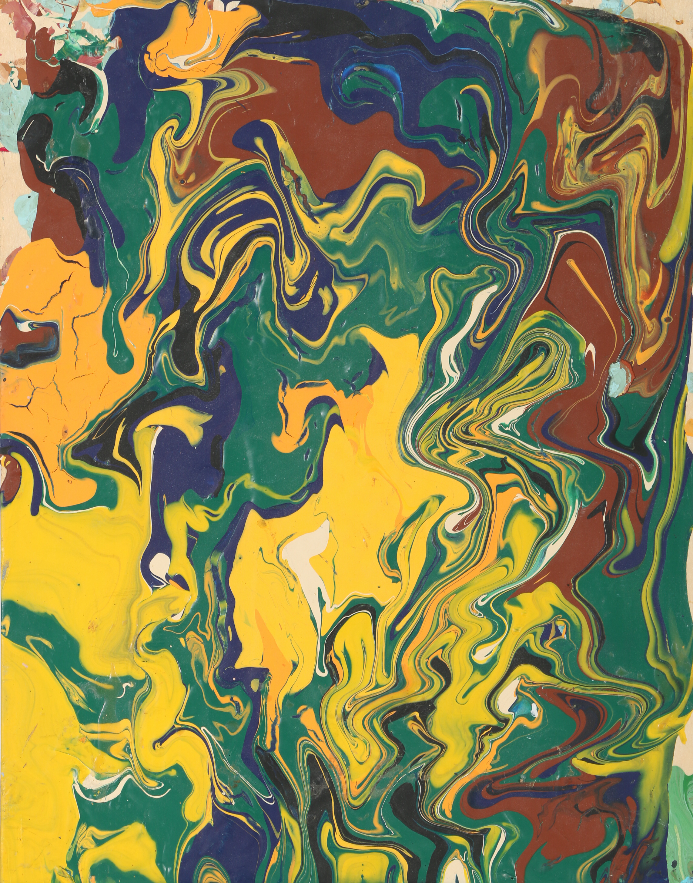 Acrylic Painting of Marbled Composition