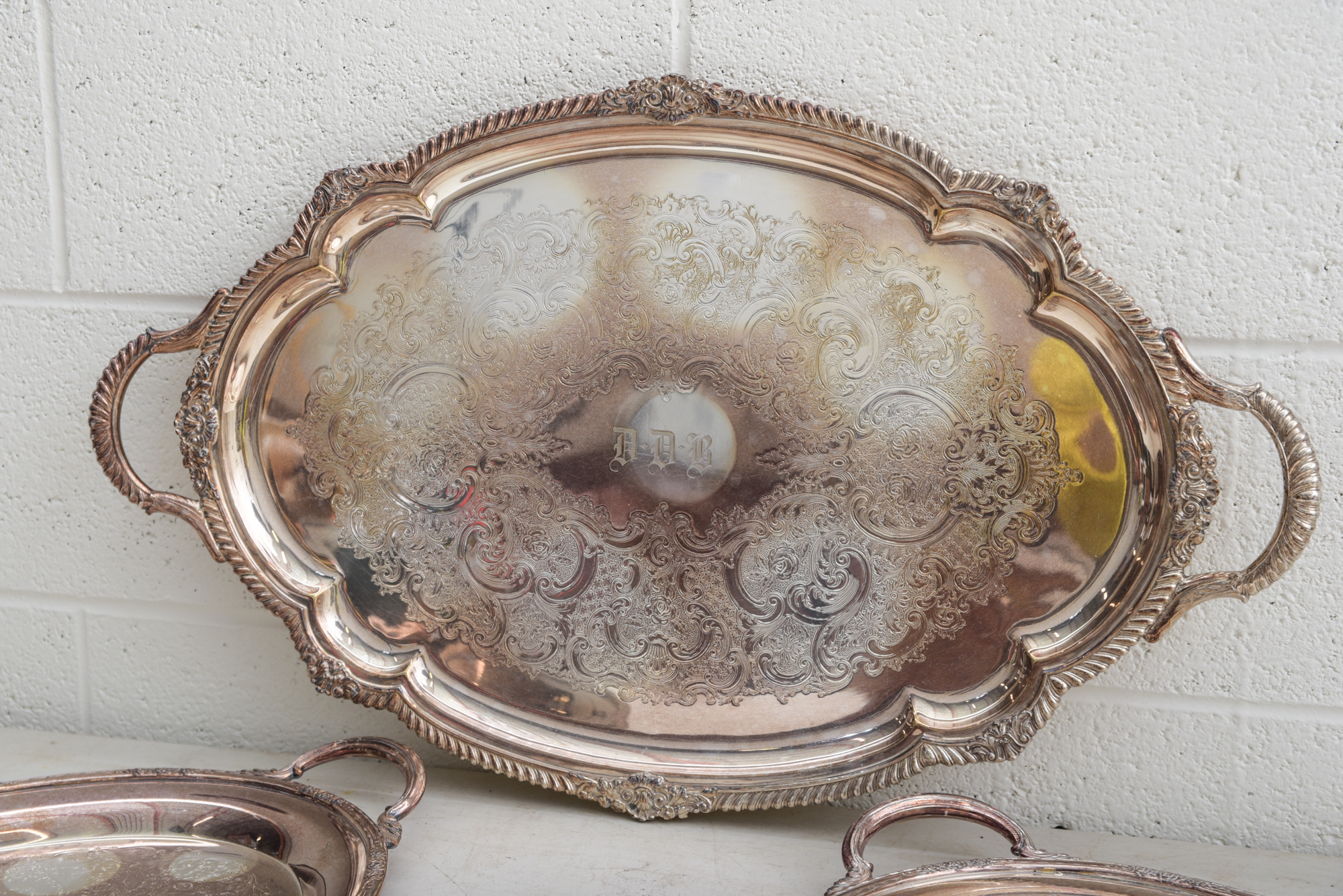 Gorham "Superfine" Silver Plate Platter and International Silver Co. Pieces