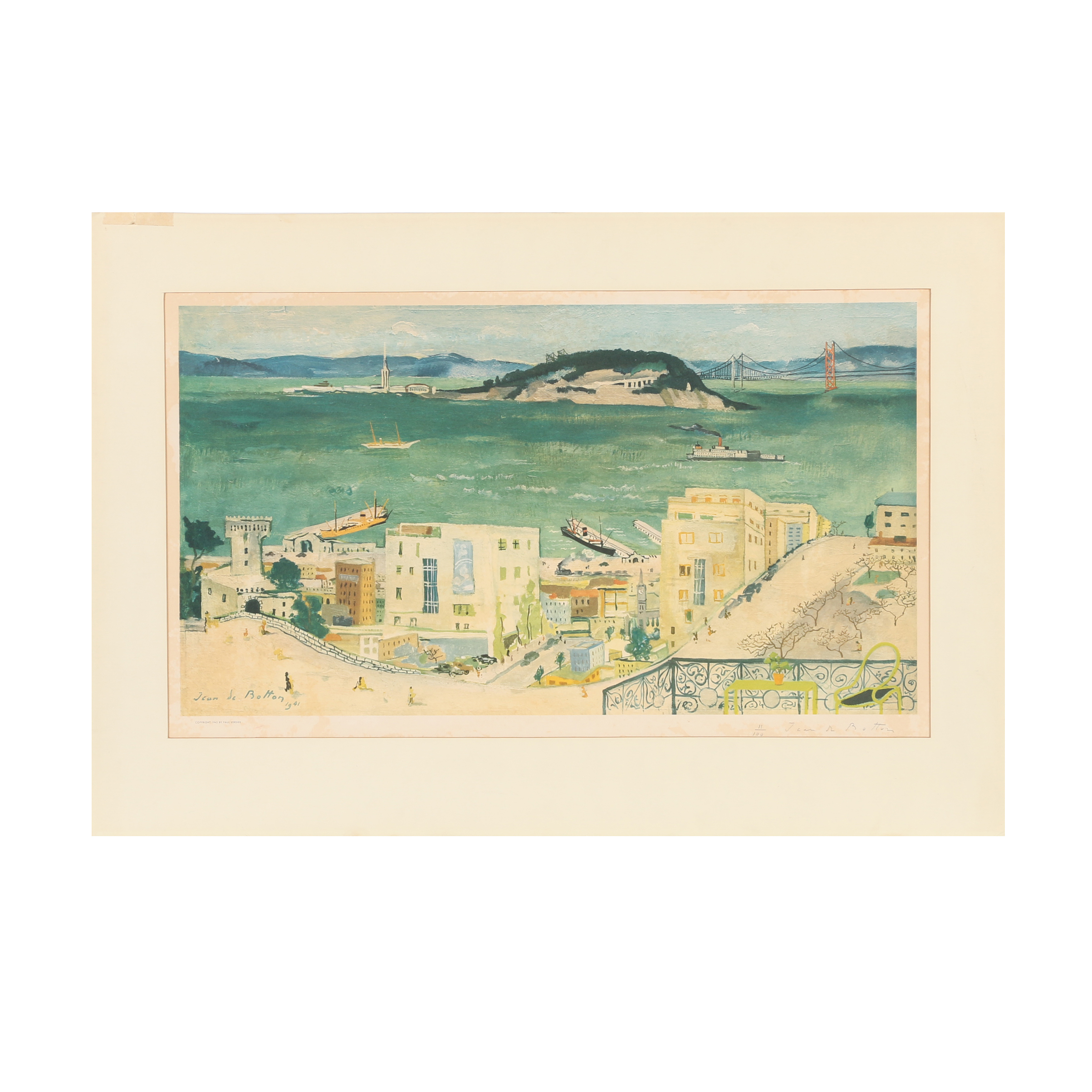 Jean Isy de Botton Limited Edition Offset Lithograph "San Francisco"