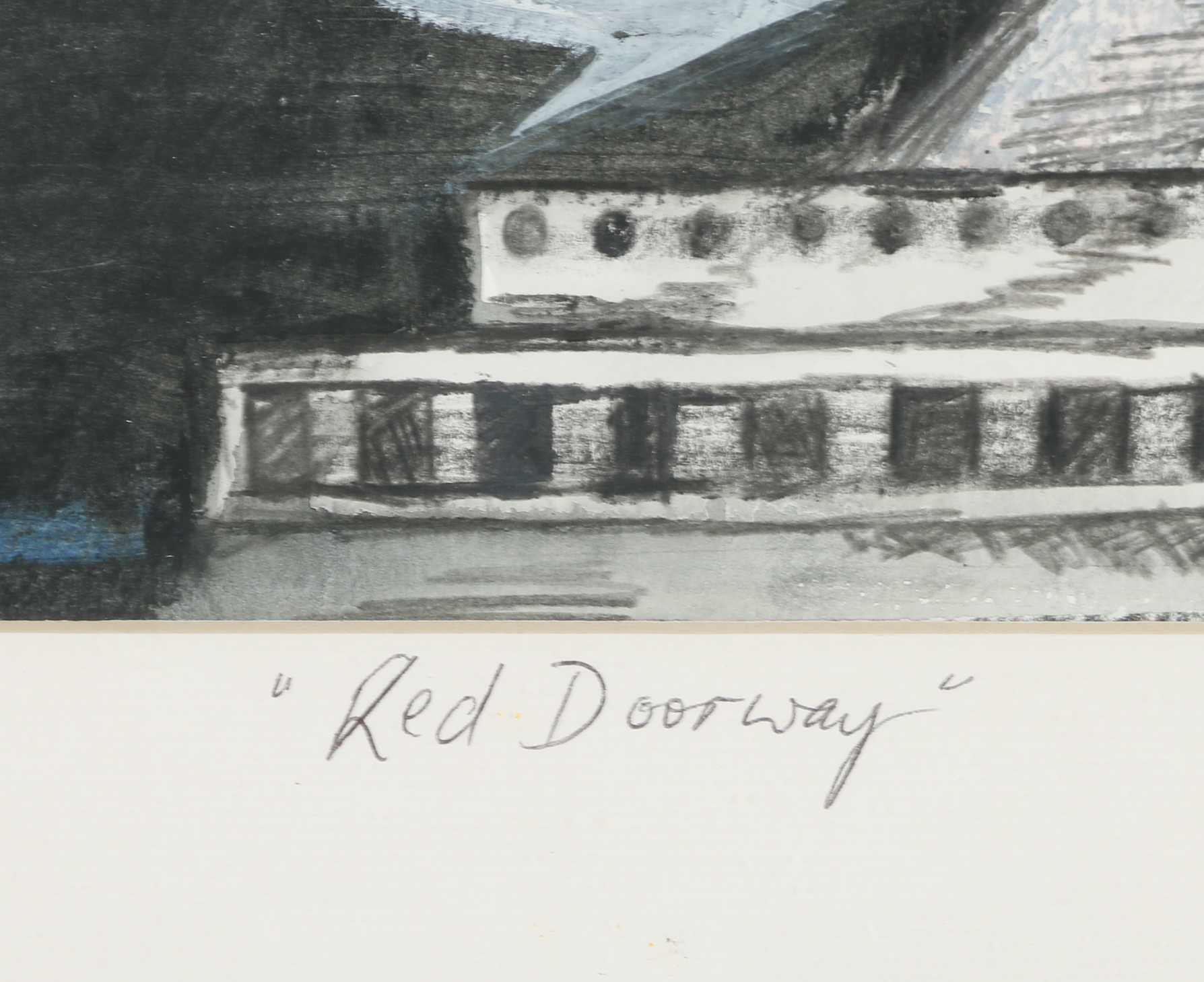 Mixed Media Painting "Red Doorway"