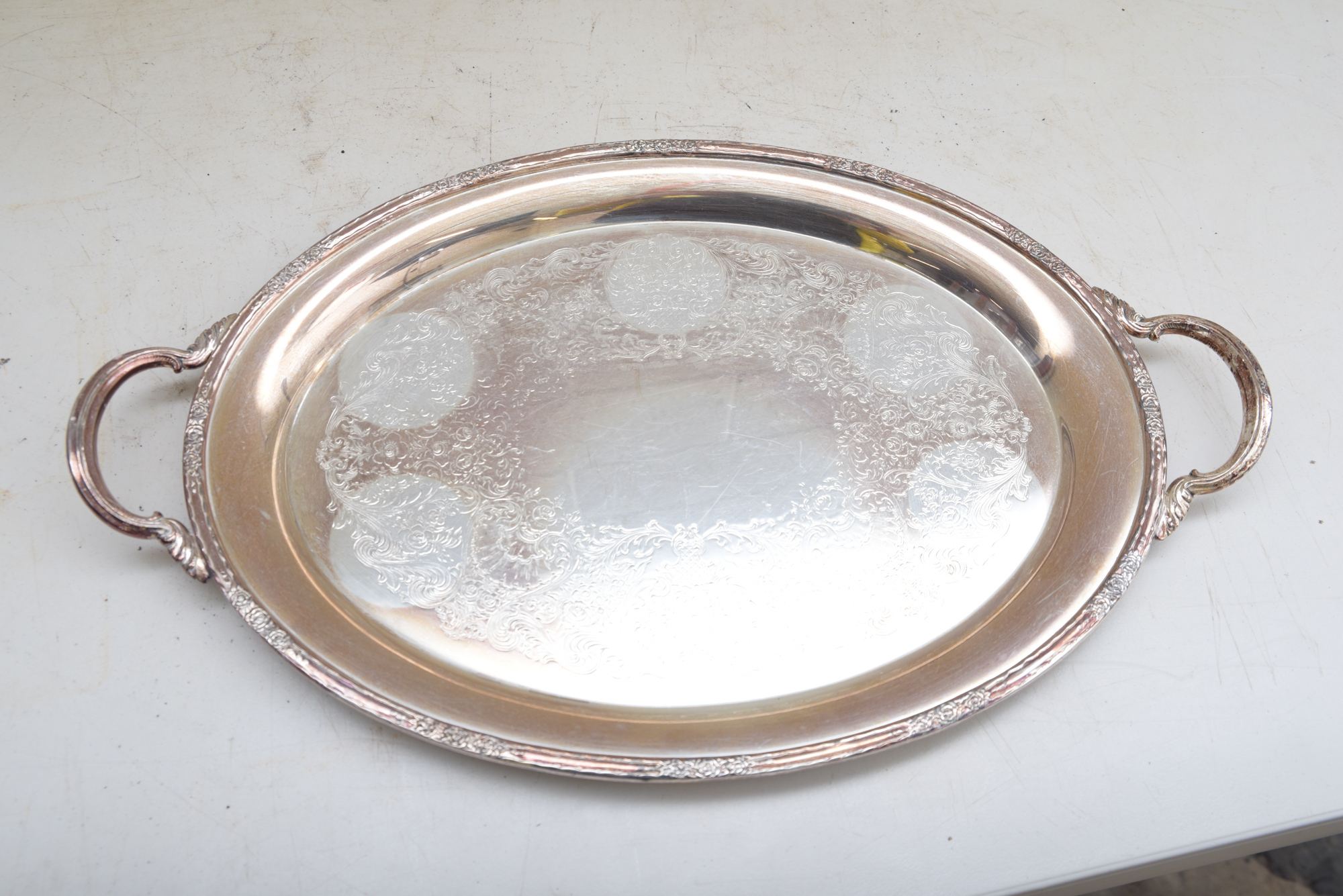 Gorham "Superfine" Silver Plate Platter and International Silver Co. Pieces