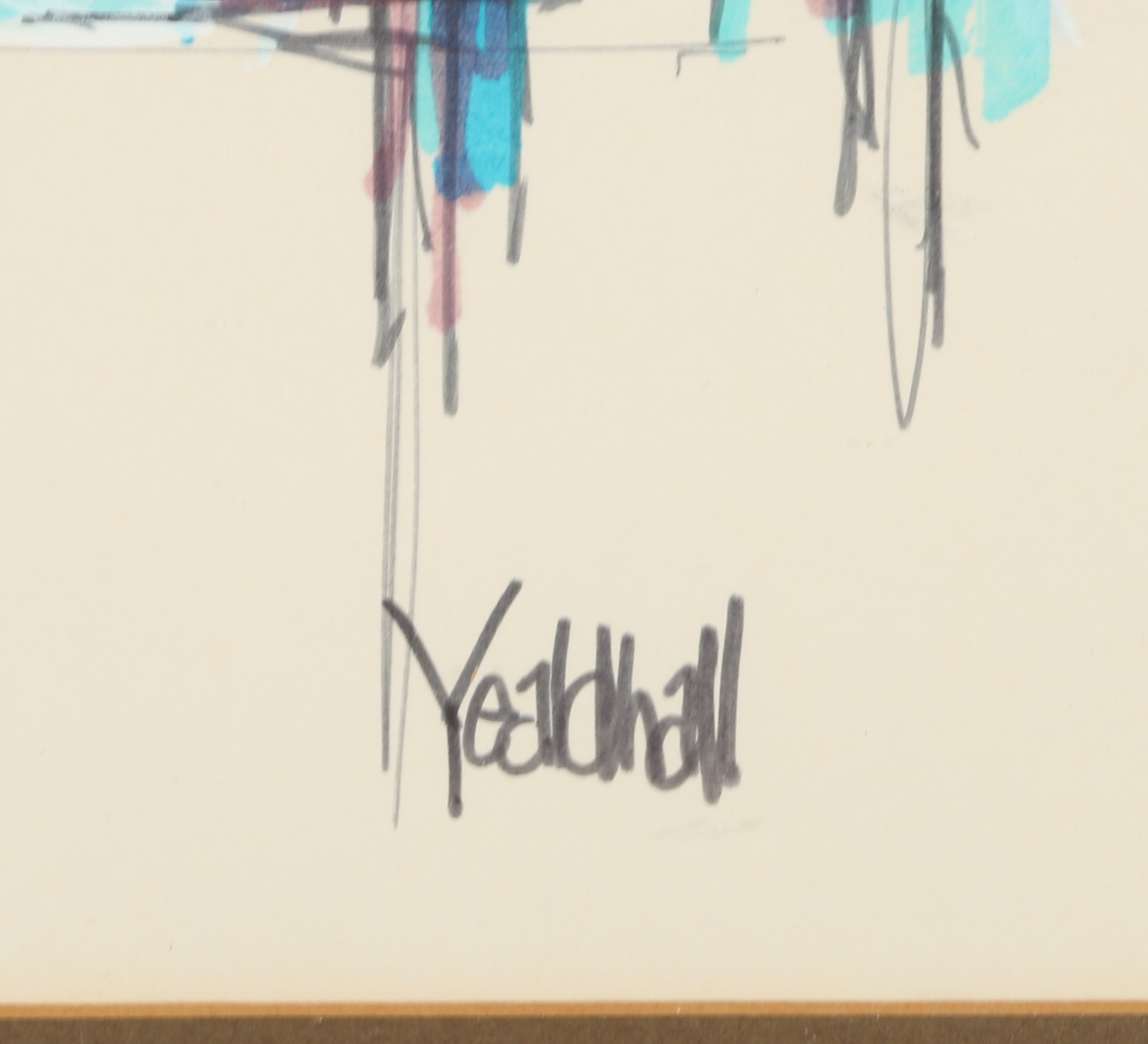 Bob Yealdhall Mixed Media Drawing of Skyline