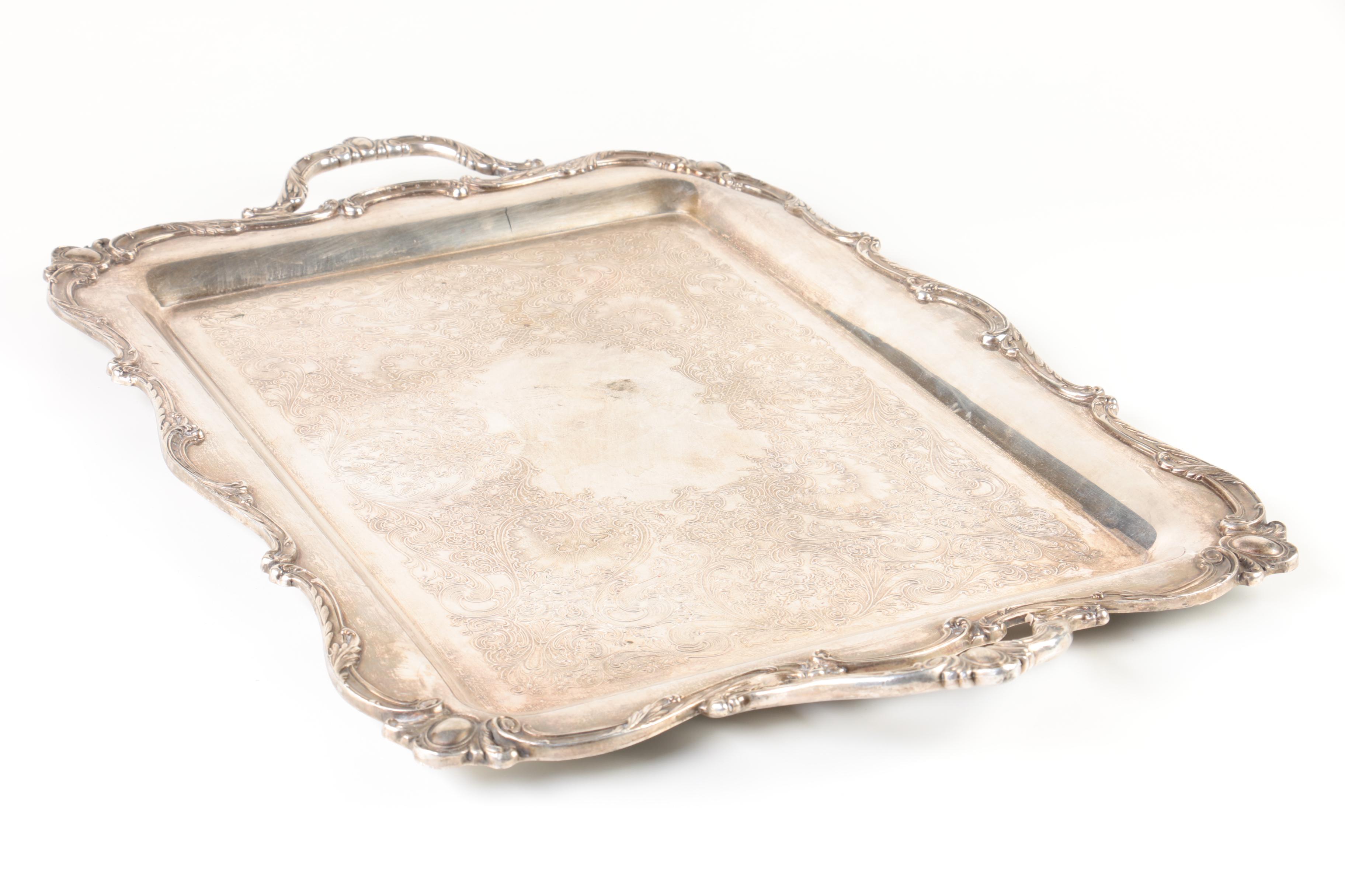 Webster-Wilcox "Rochelle" Silver Plate Large Waiter Tray