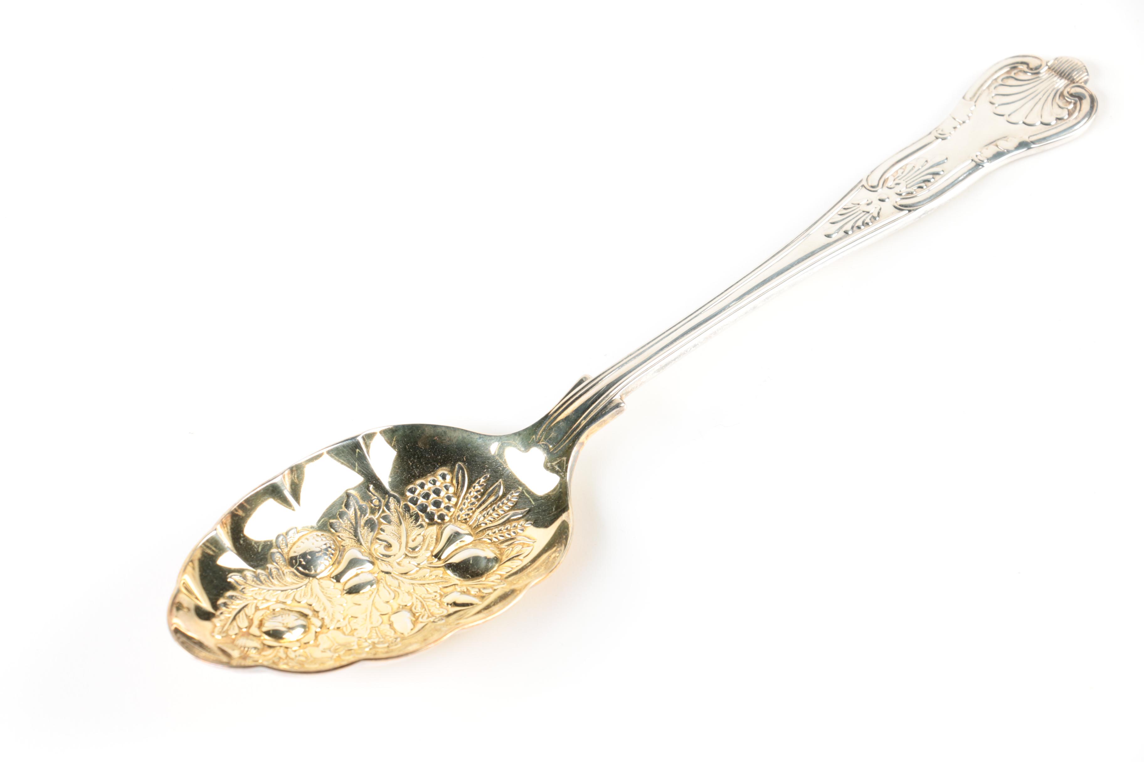 Sheffield "Kings" Salad Serving Set with Other Silver Plate Utensils