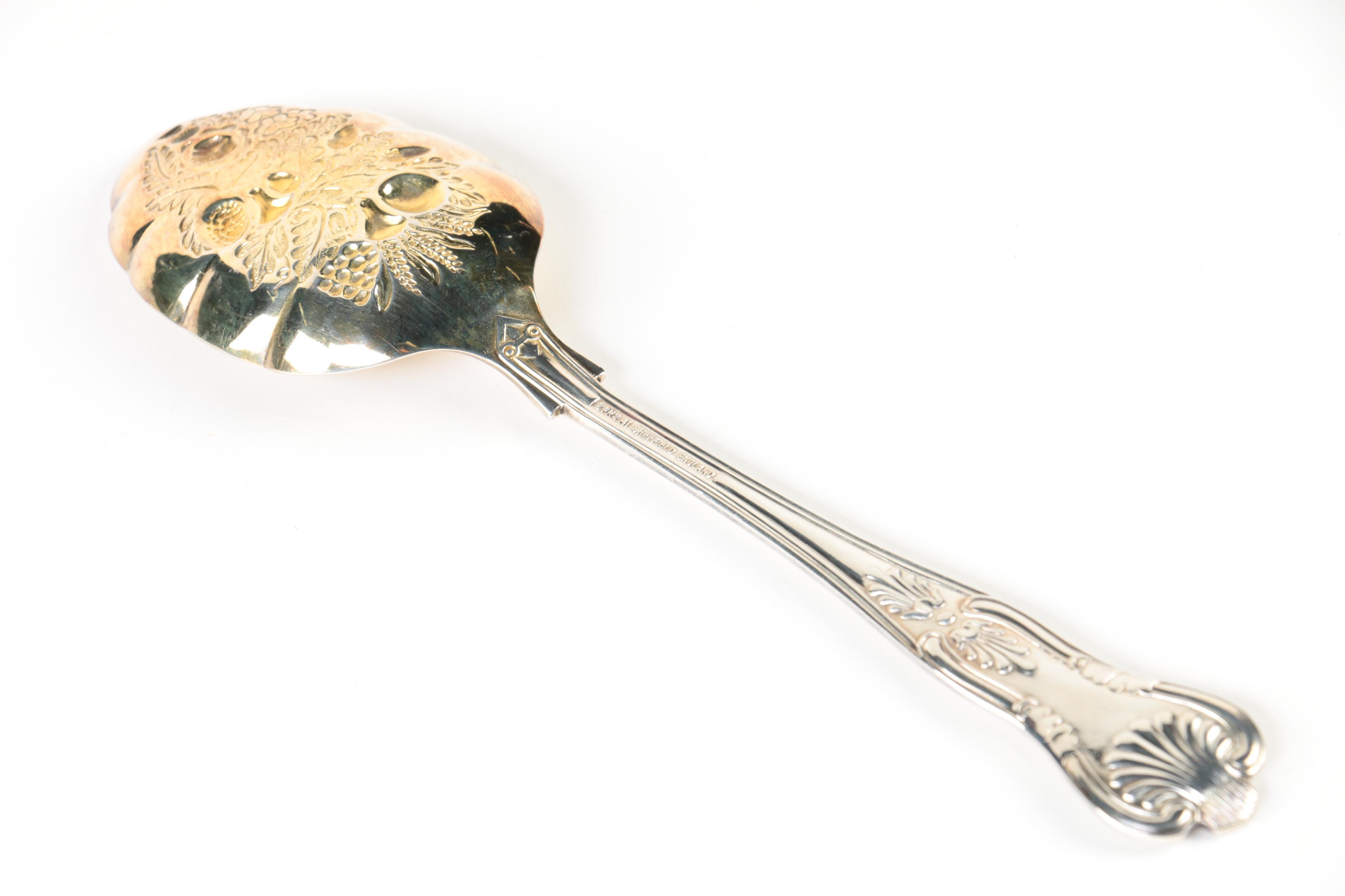 Sheffield "Kings" Salad Serving Set with Other Silver Plate Utensils