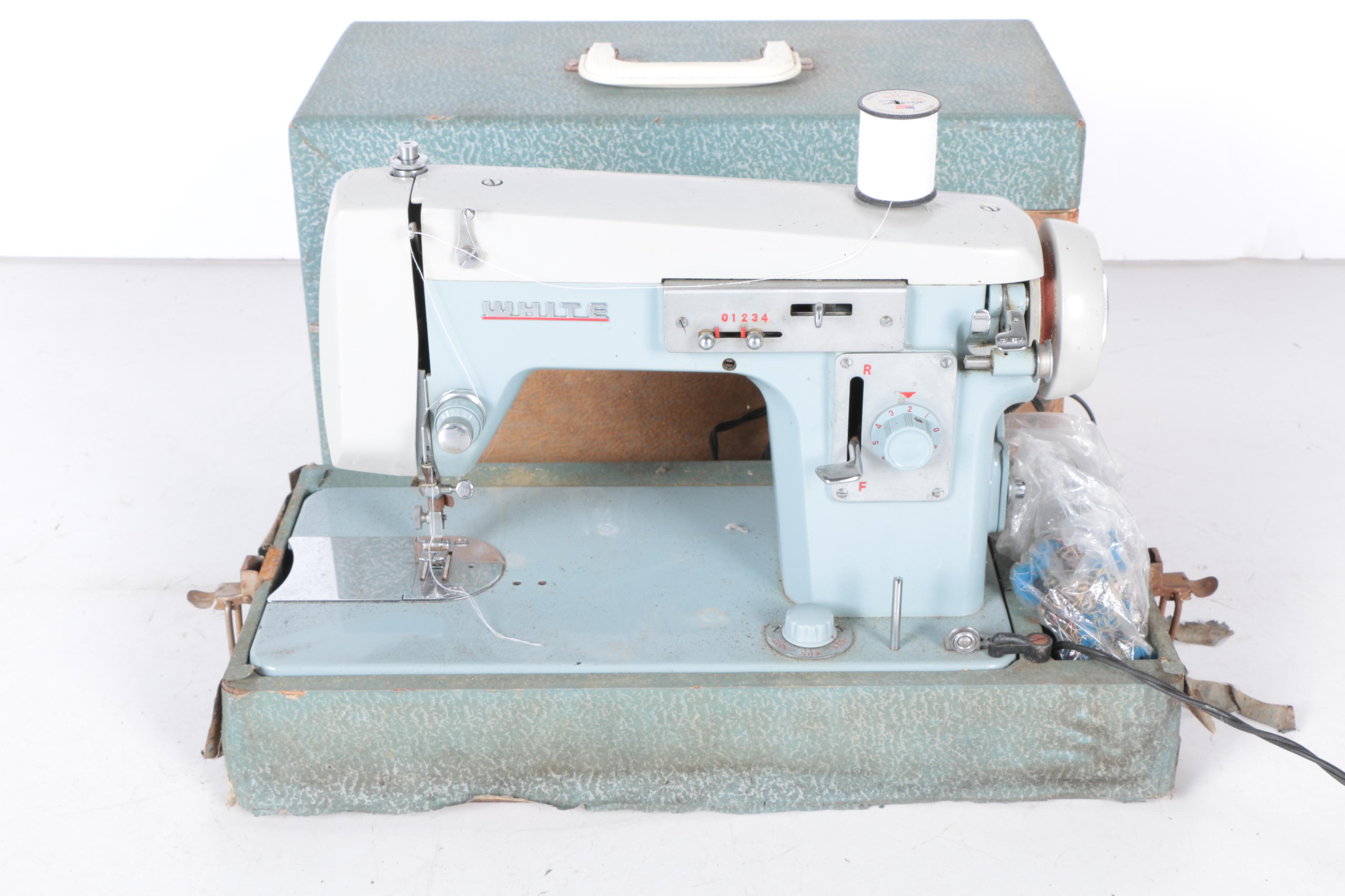 Vintage White Sewing Machine