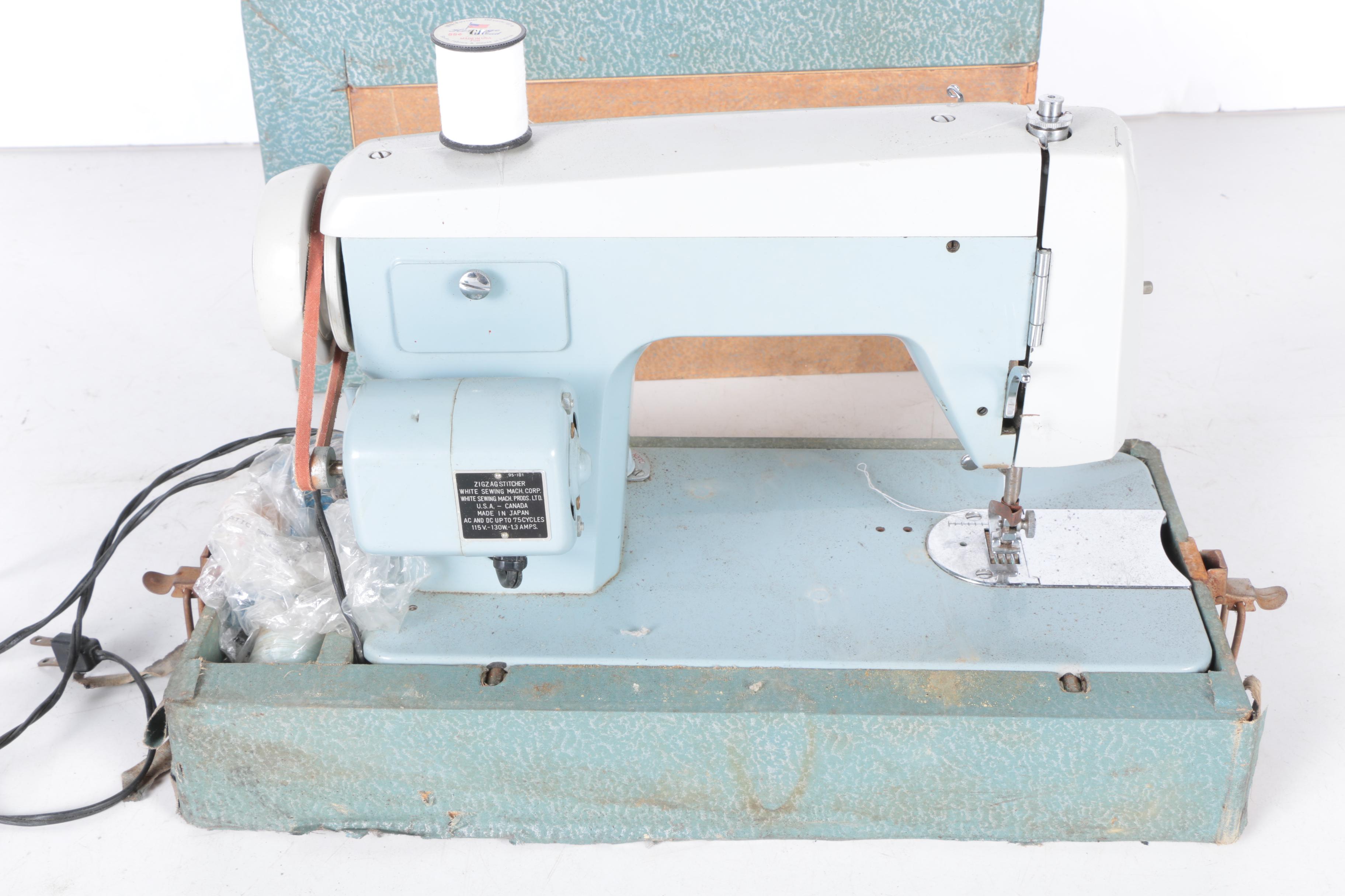 Vintage White Sewing Machine