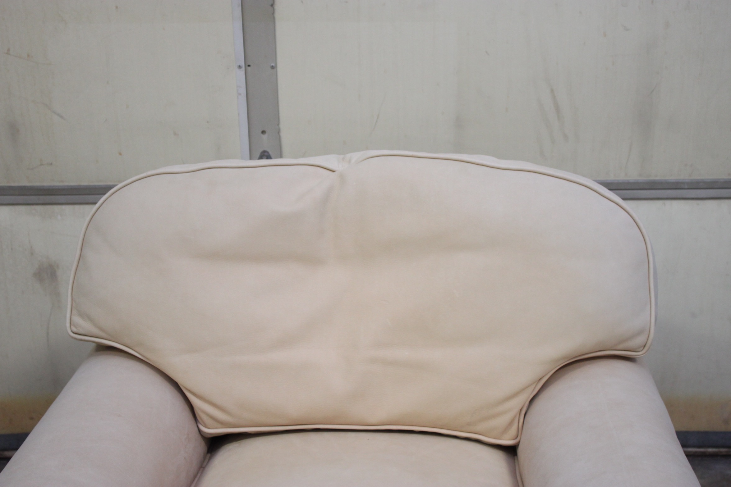 Faux Leather Lounge Chair with Ottoman by Henredon