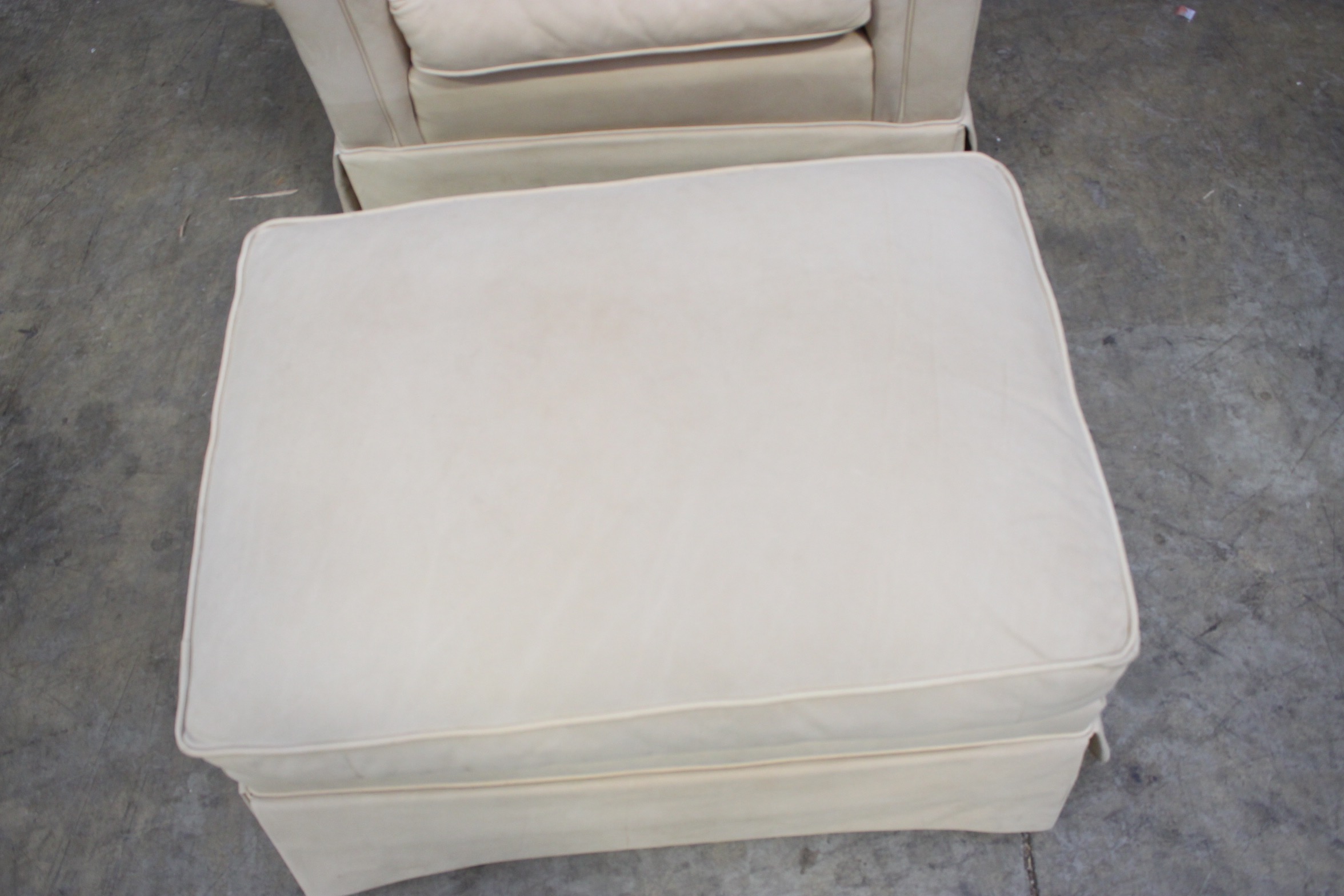 Faux Leather Lounge Chair with Ottoman by Henredon