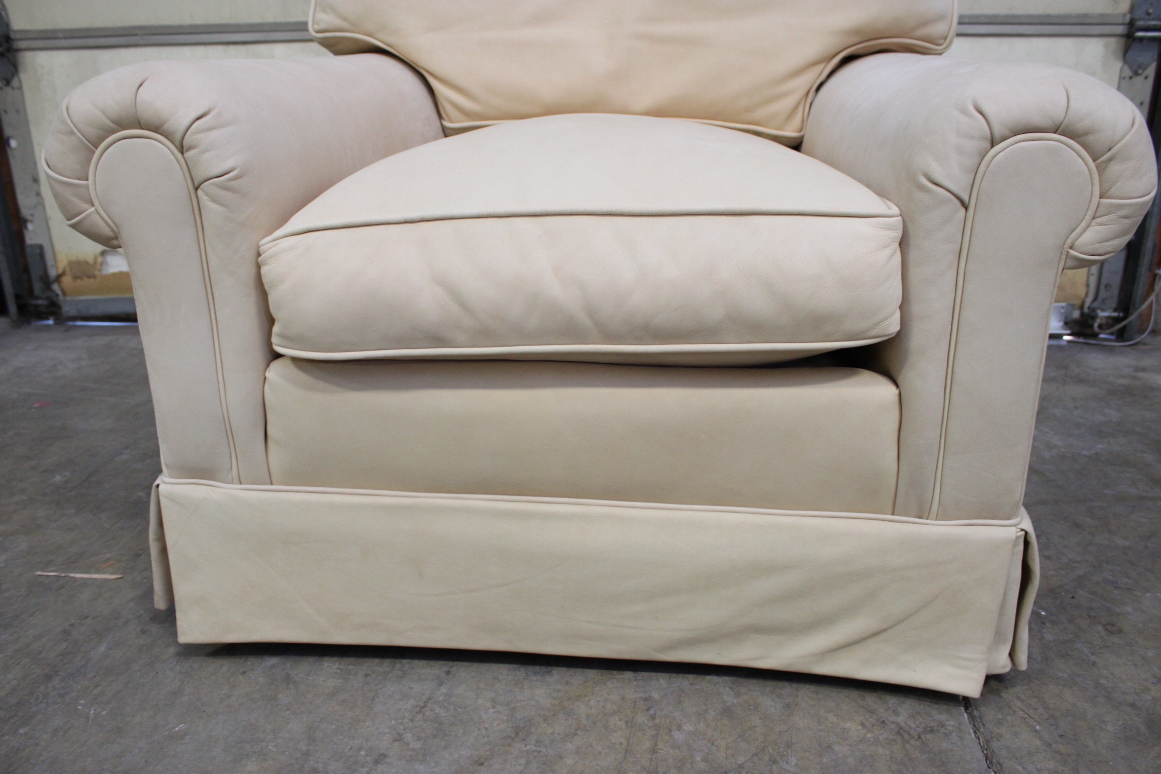 Faux Leather Lounge Chair with Ottoman by Henredon