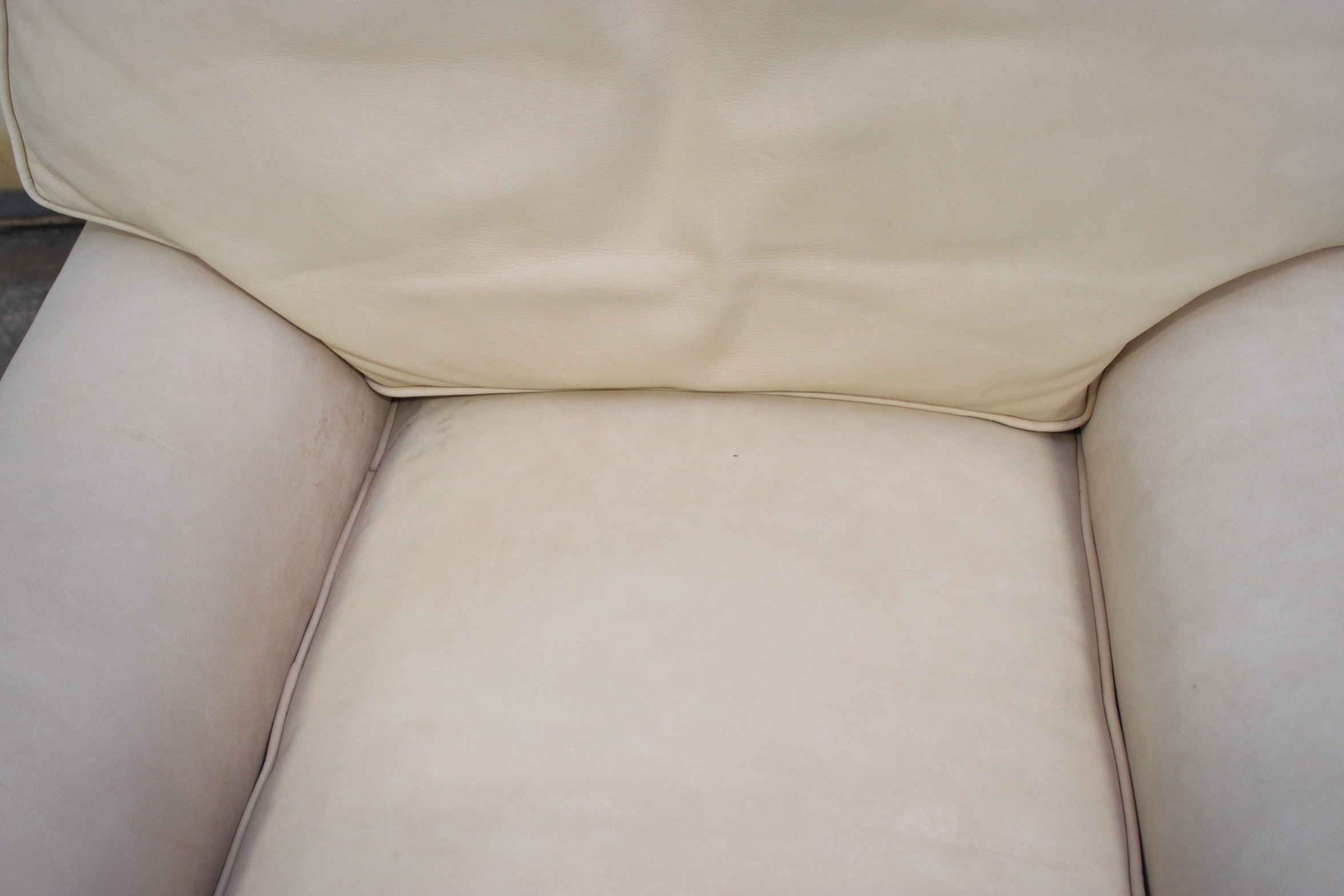 Faux Leather Lounge Chair with Ottoman by Henredon