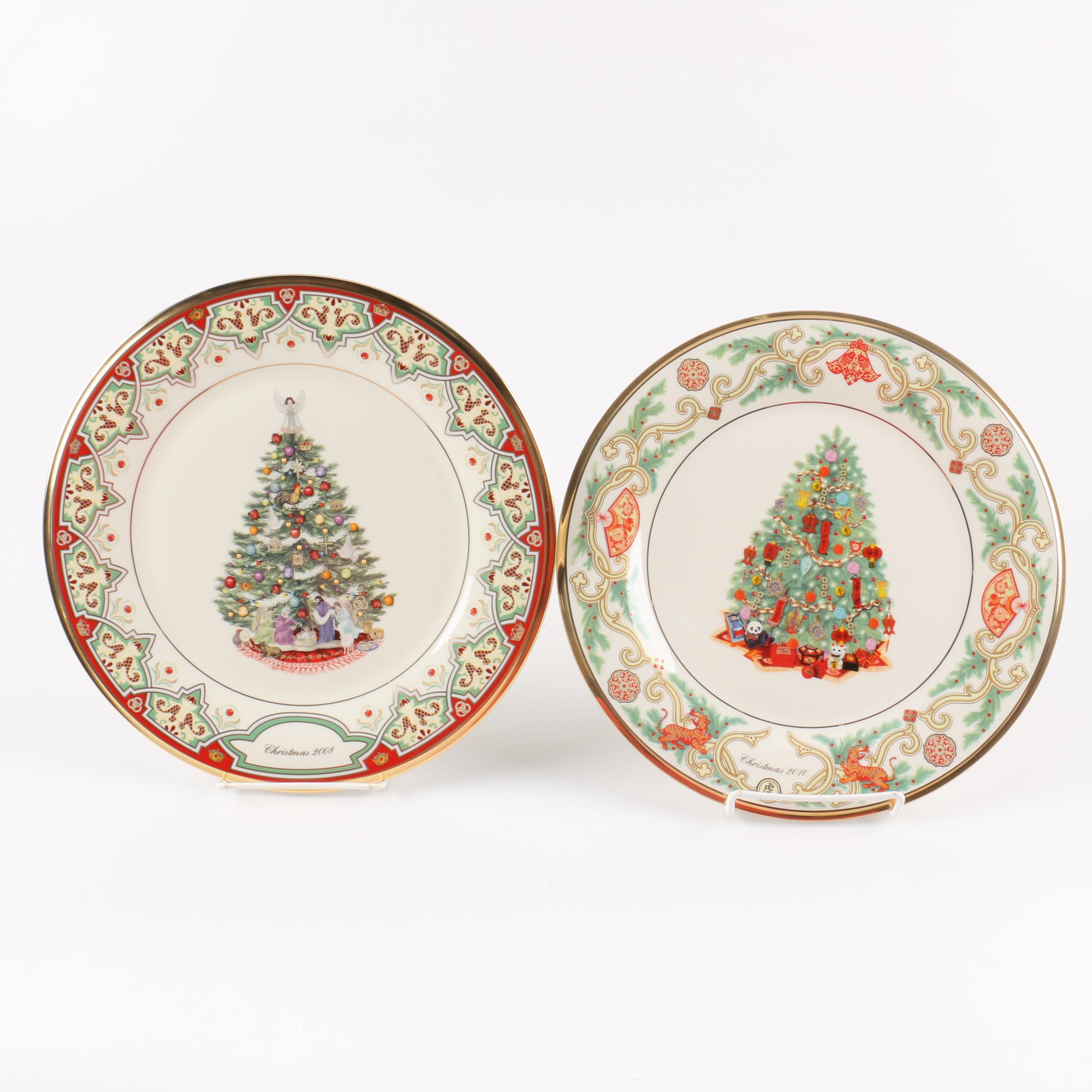 Limited Edition Lenox "Christmas Trees Around The World" Decorative Plates