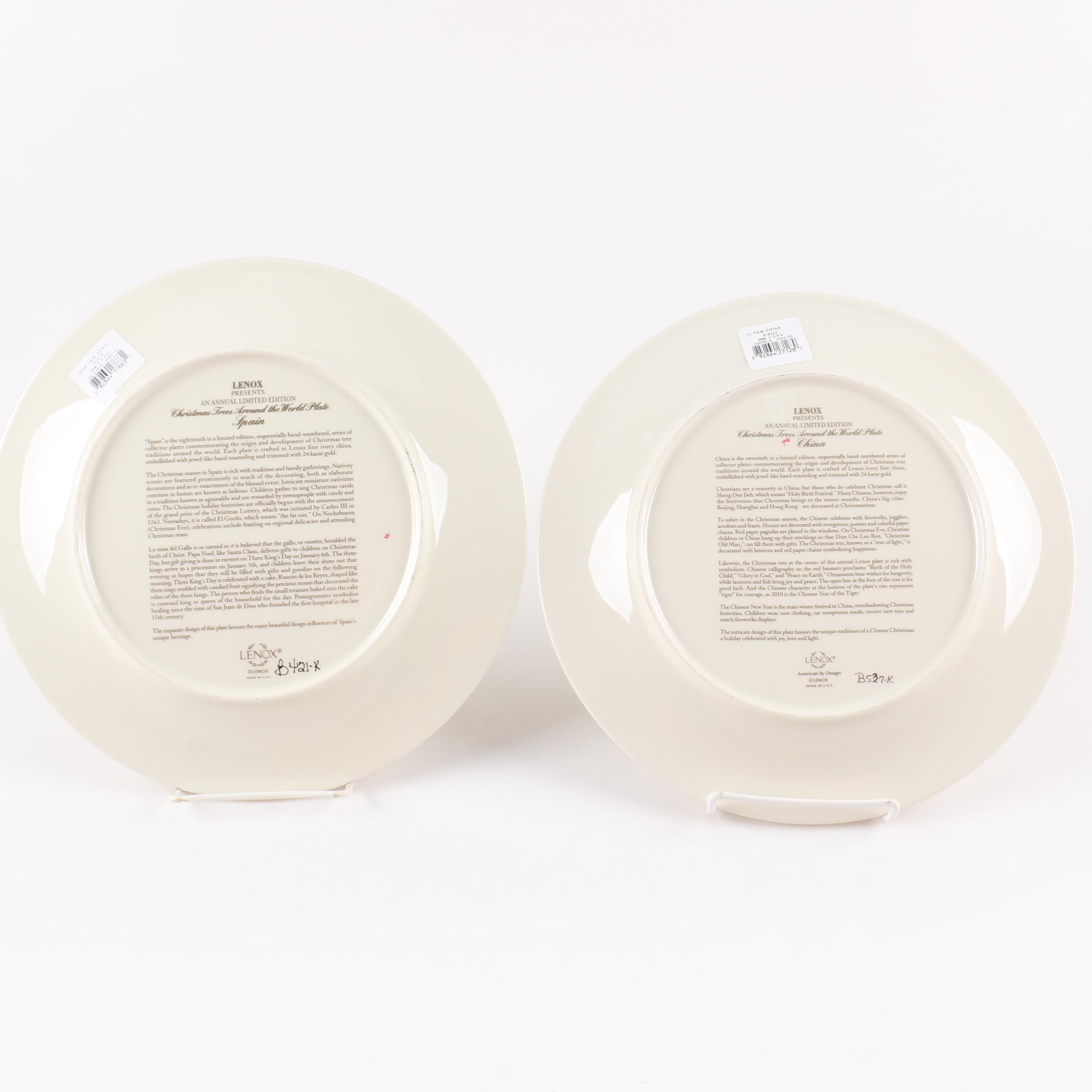 Limited Edition Lenox "Christmas Trees Around The World" Decorative Plates