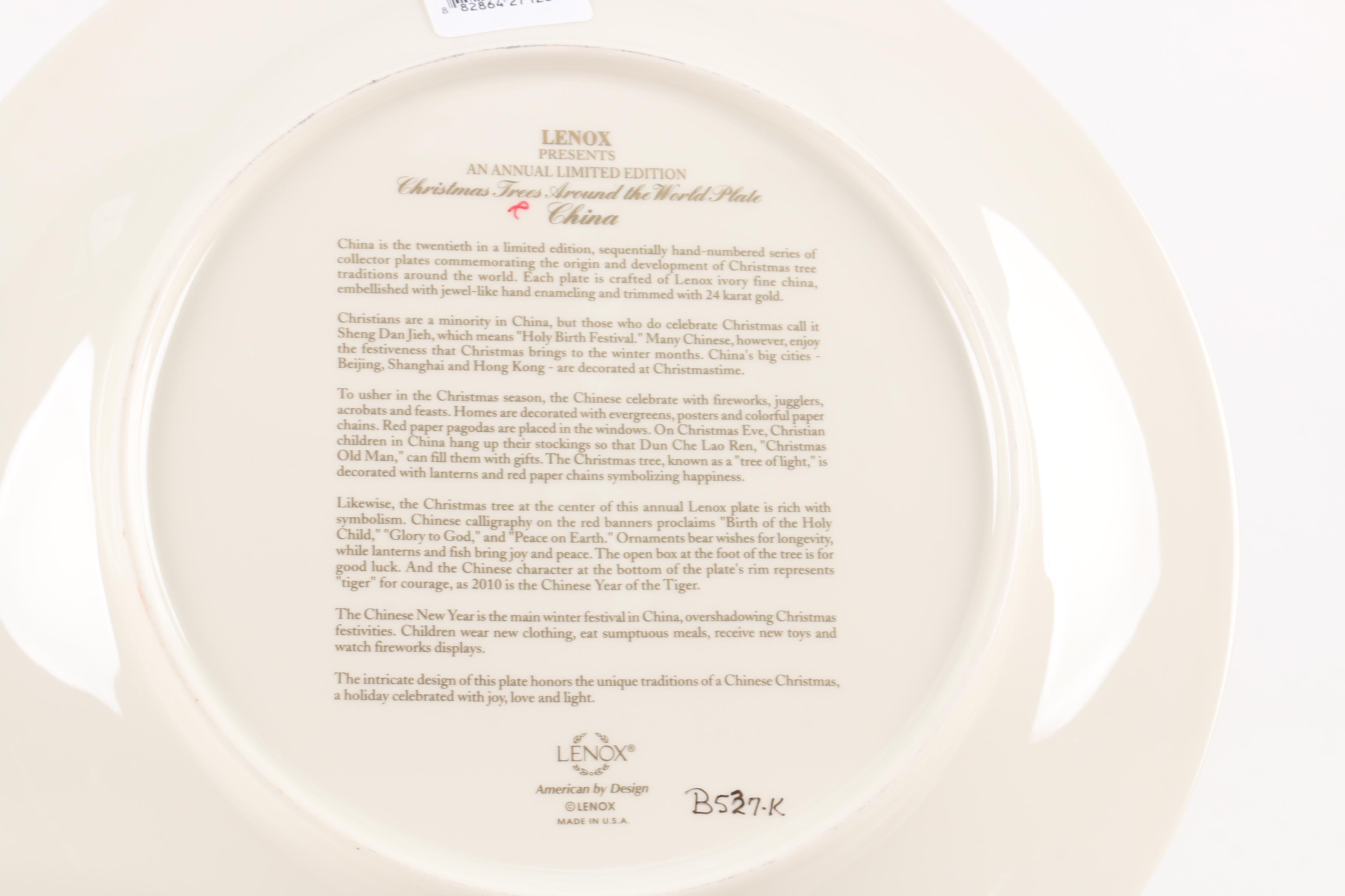 Limited Edition Lenox "Christmas Trees Around The World" Decorative Plates