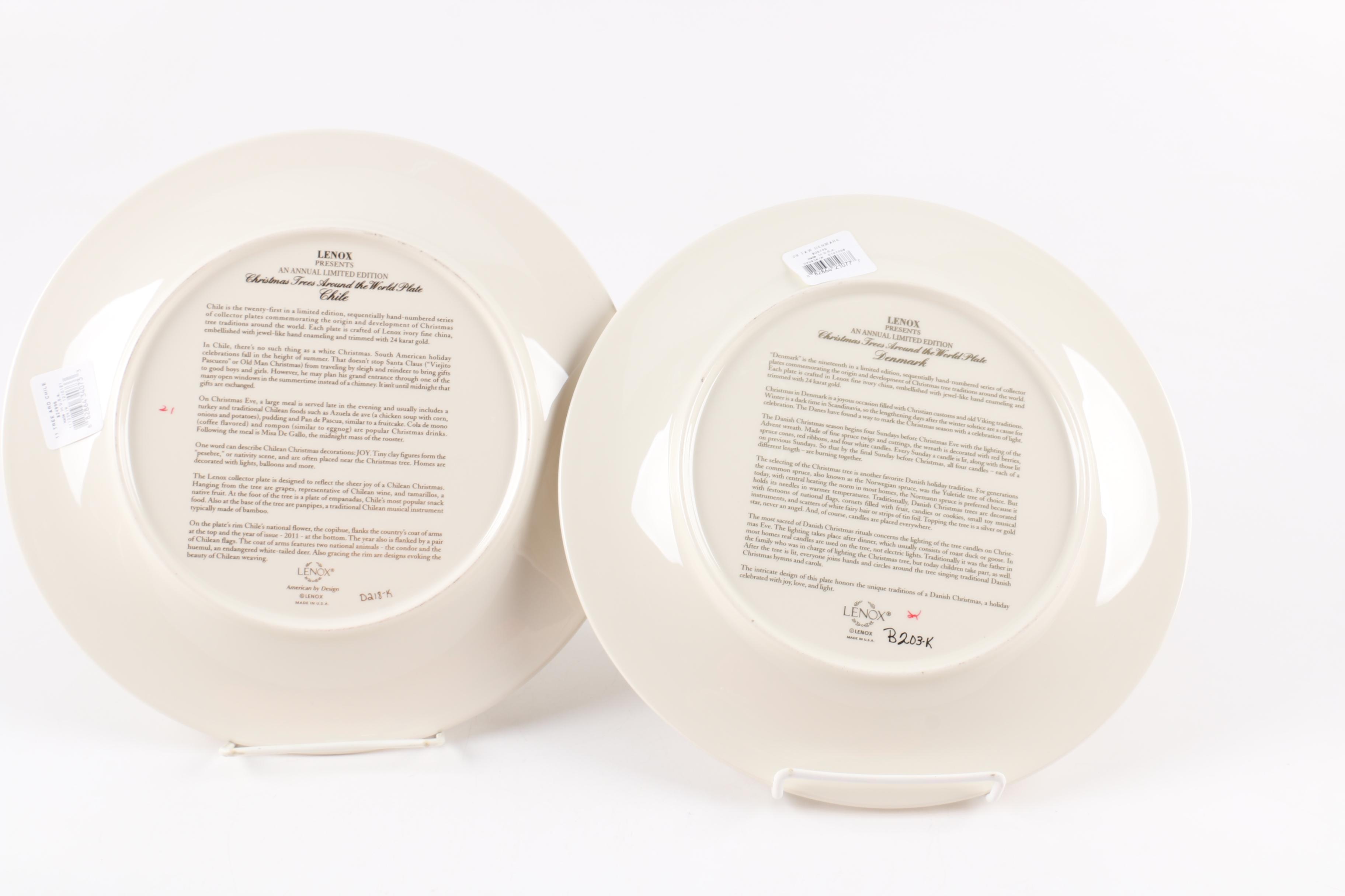 Limited Edition Lenox "Christmas Trees Around The World" Decorative Plates